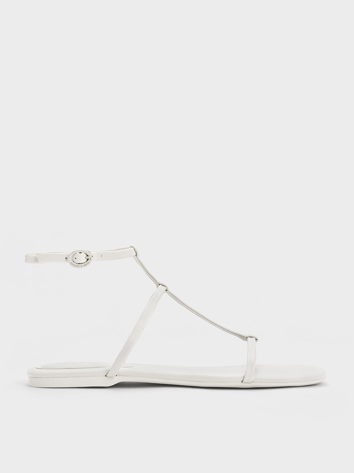 Charles & Keith Recycled Polyester Gladiator Sandals In White