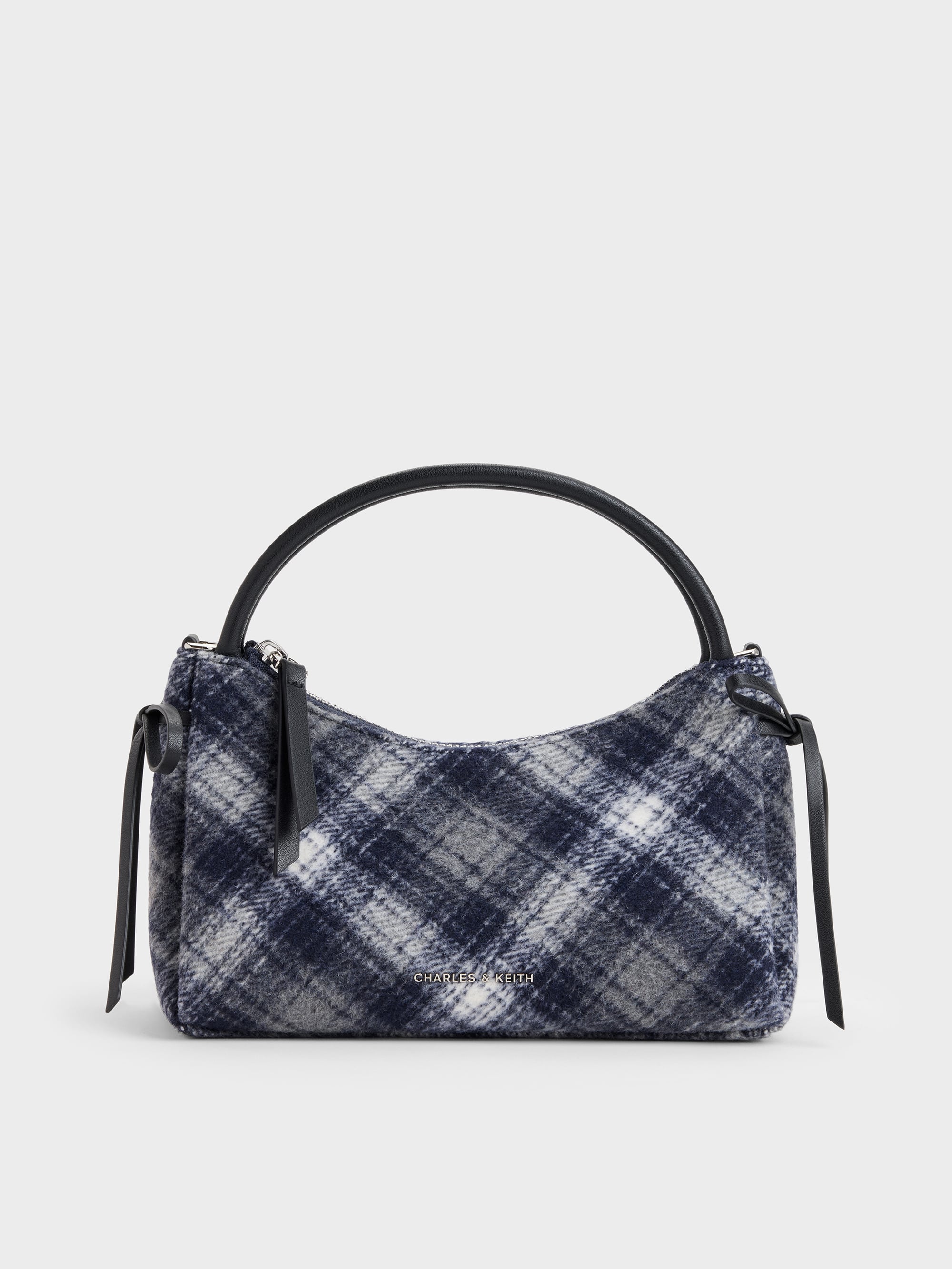 CHARLES & KEITH - Hazel Checkered Top Handle Bag
