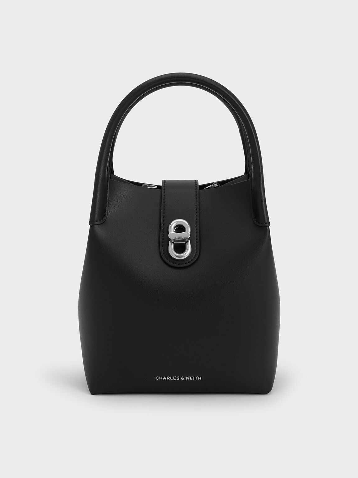 Charles & Keith Aubrielle Bucket Bag In Black