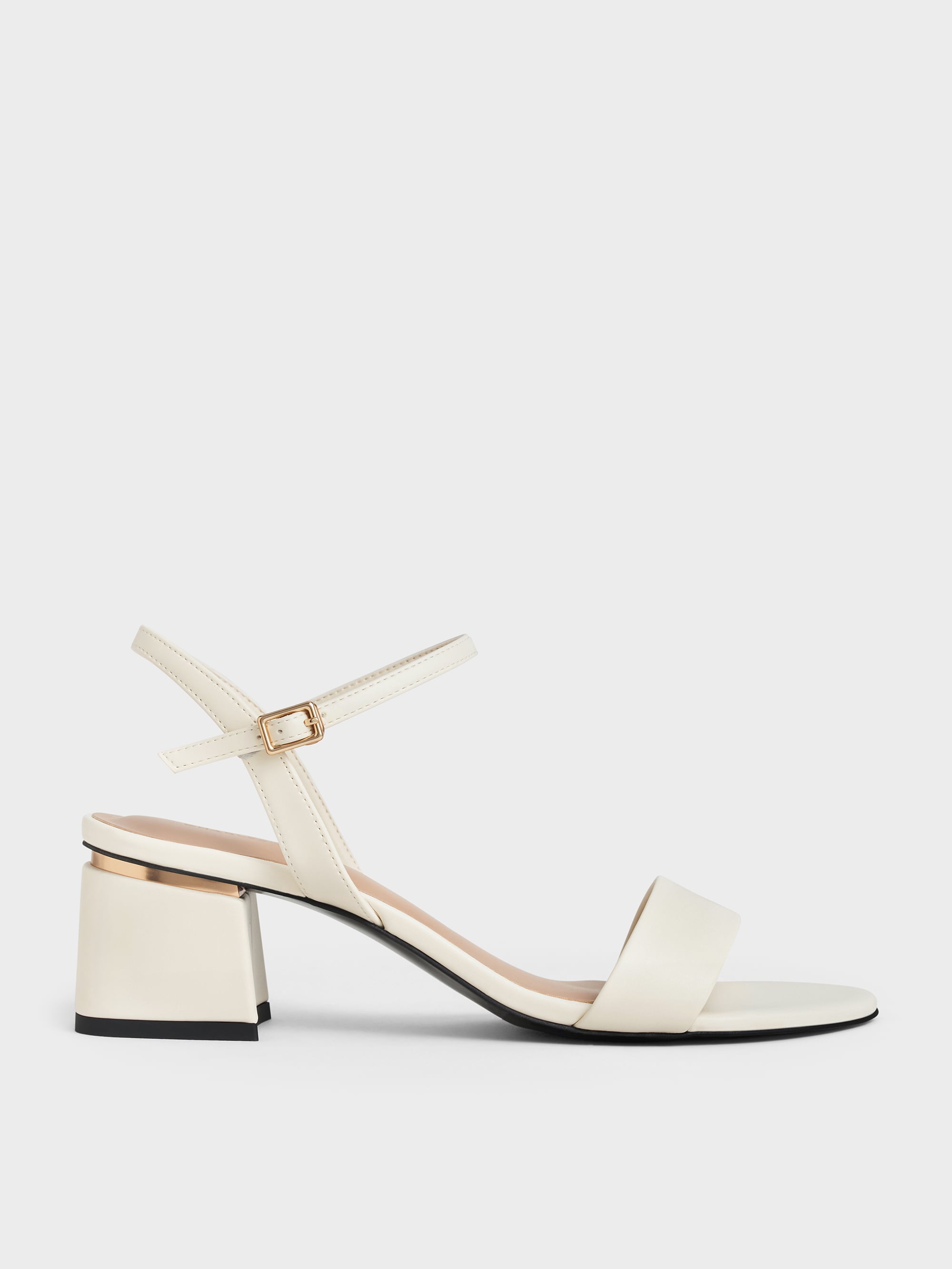Sylva Block-Heel Sandals - Chalk - CHARLES & KEITH SG
