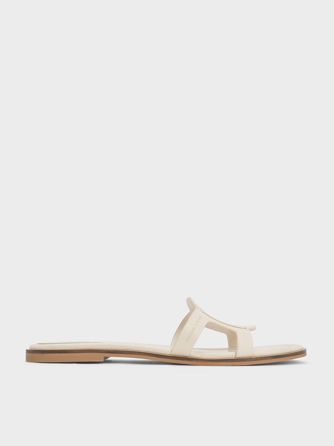 ★CHARLES&KEITH Interwoven Cut-Out Slide Sandals/送料込 Black Ivette Woven Slide Sandals - CHARLES & KEITH SG