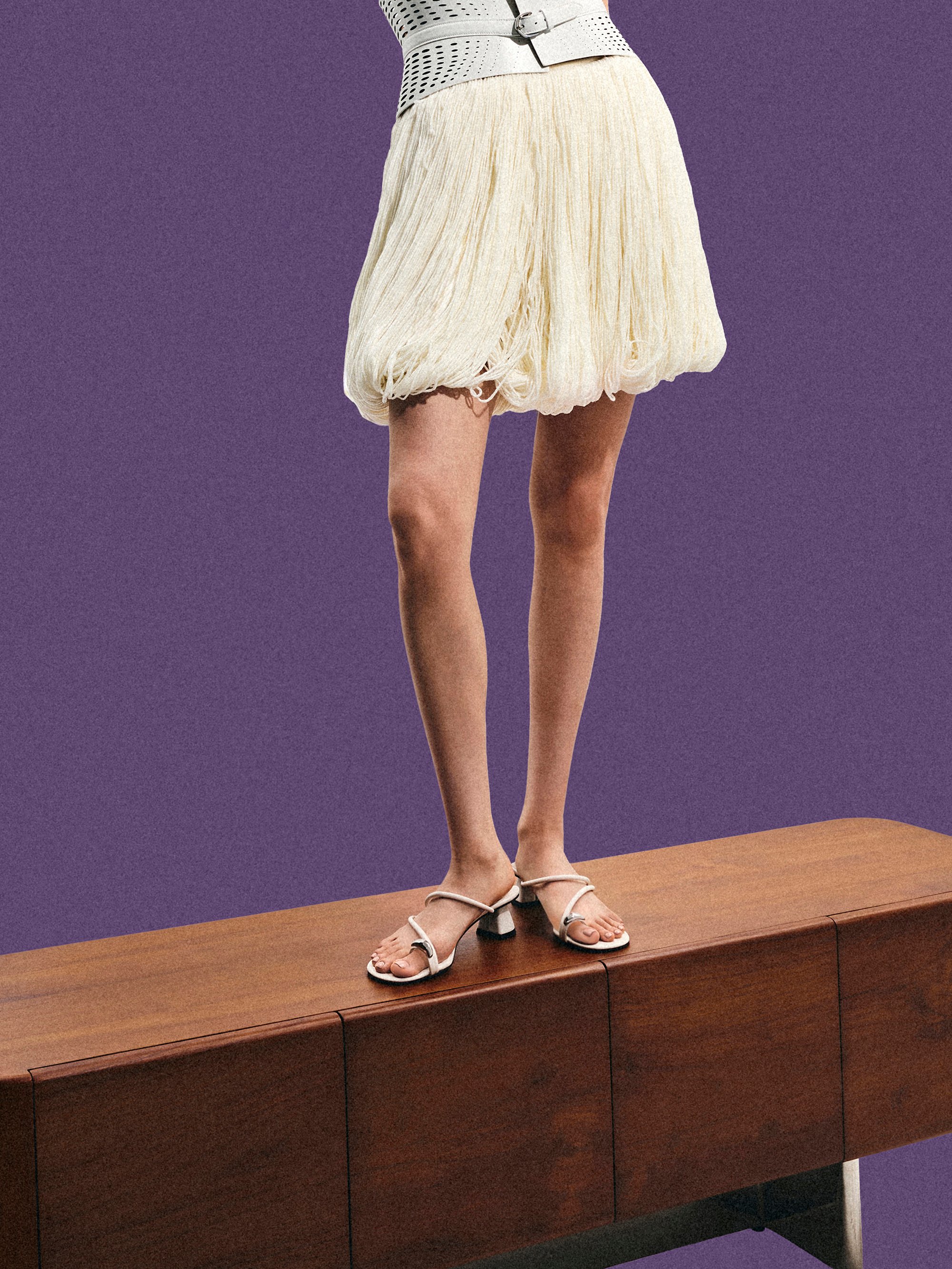 Raina 趾環中跟拖鞋, 石灰白, hi-res