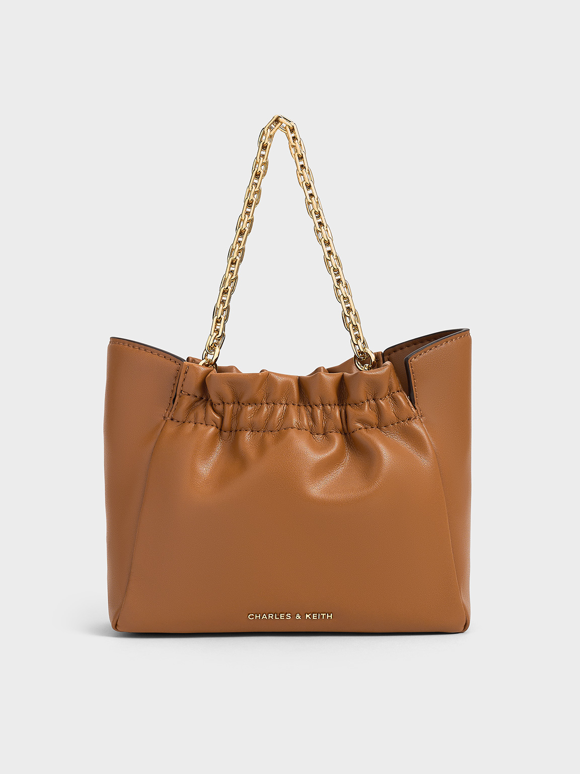 Charles & Keith - Brigette Ruched Chain-Handle Shoulder Bag