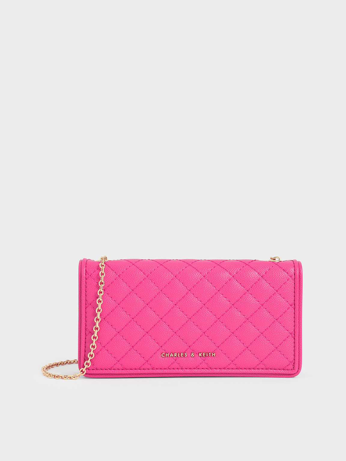 Fuchsia Quilted Pouch - CHARLES & KEITH SG
