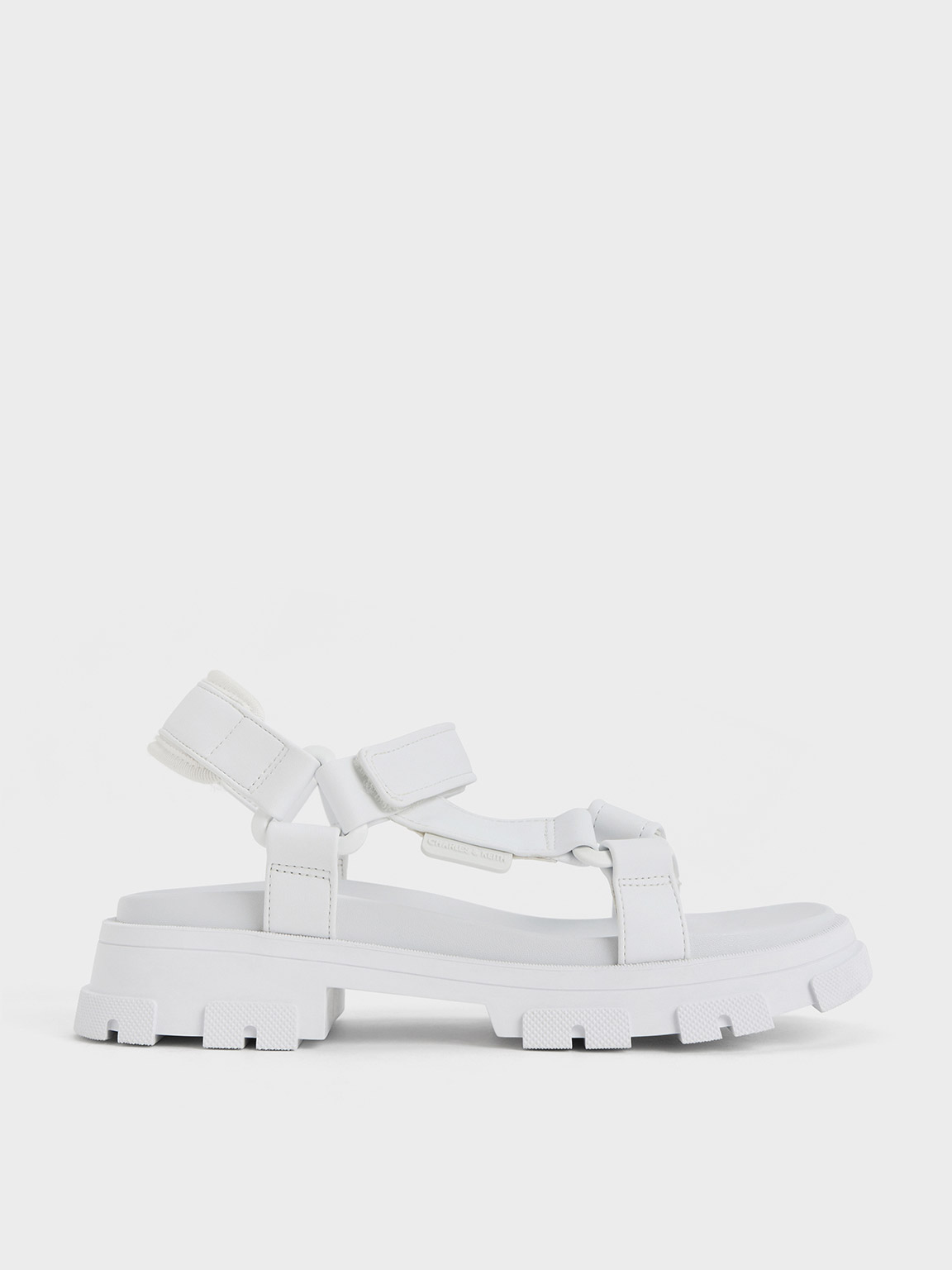 Charles & Keith - Girls' Satin Sports Sandals In White