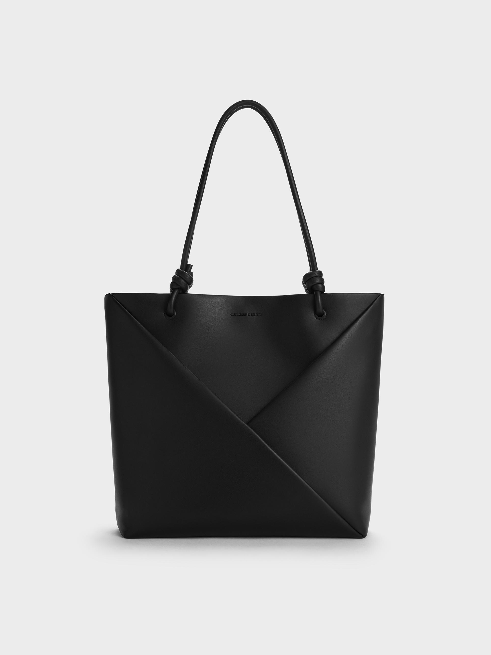 Jet Black Midori Geometric Tote Bag - Jet Black - CHARLES & KEITH US