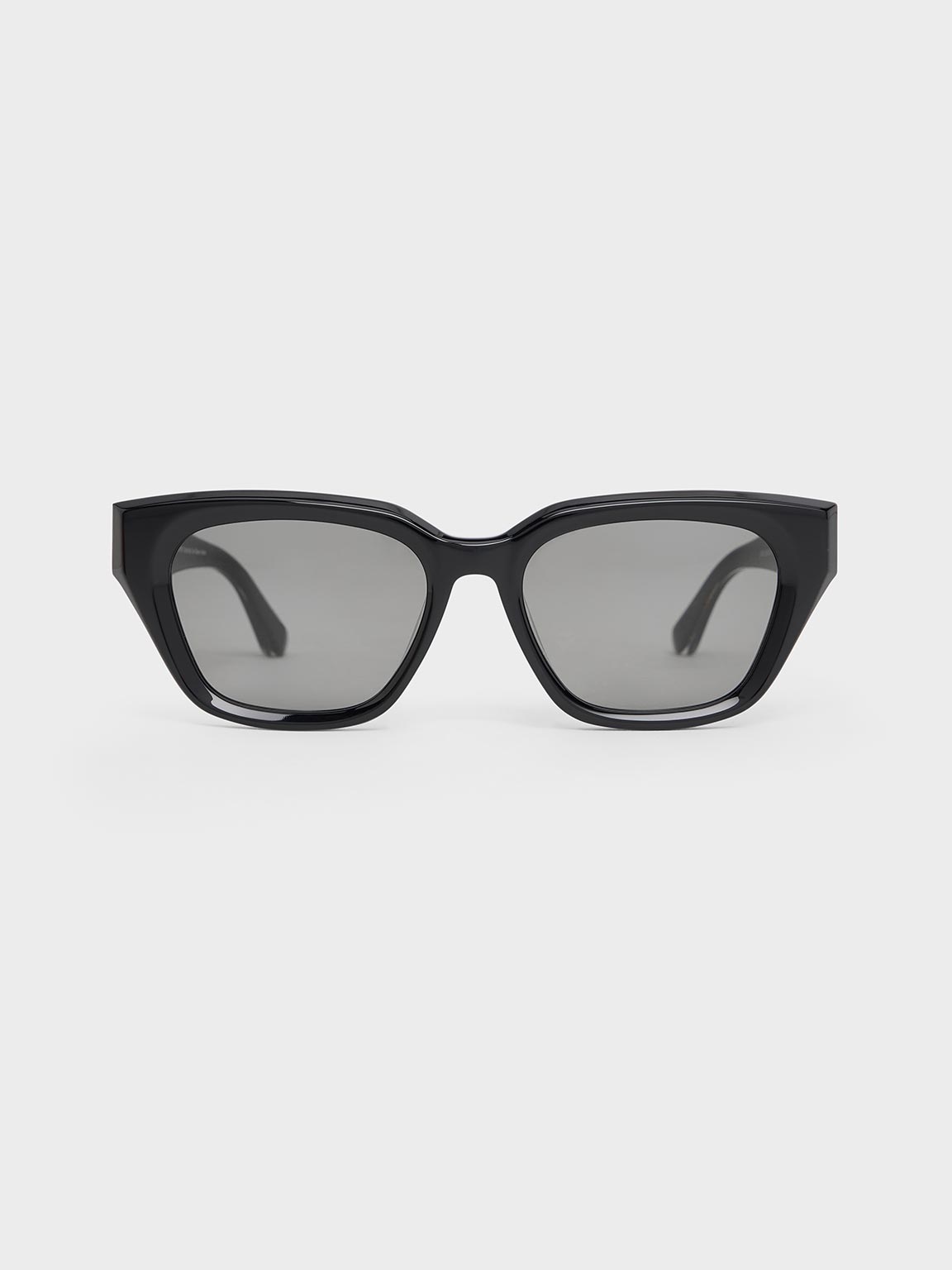 Charles & Keith - Recycled Acetate Cat-eye Sunglasses In Black