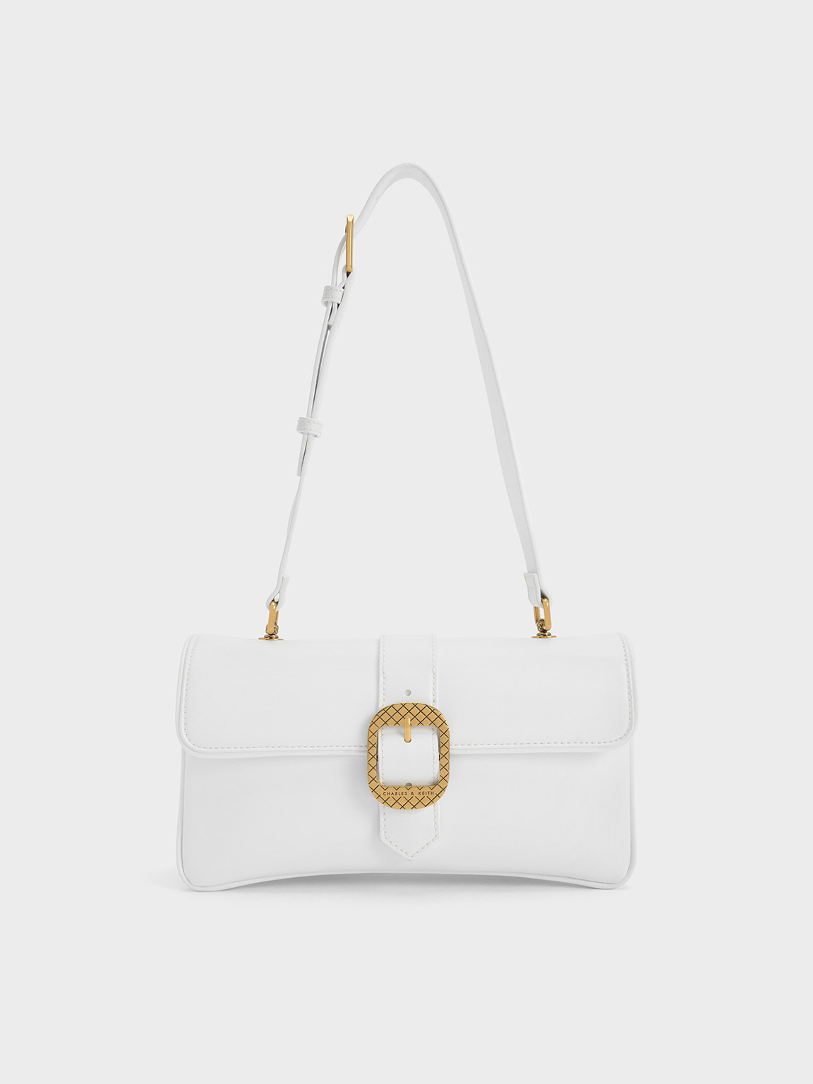 Charles & Keith Eilith Buckled Bag In White