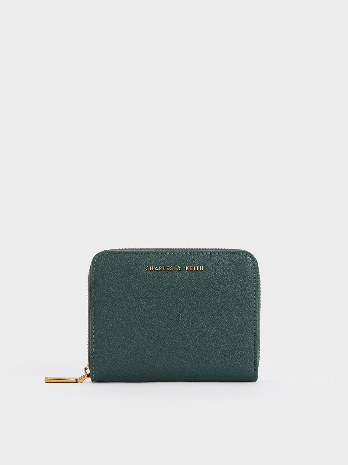 Charles & Keith Basic Square Wallet In Green