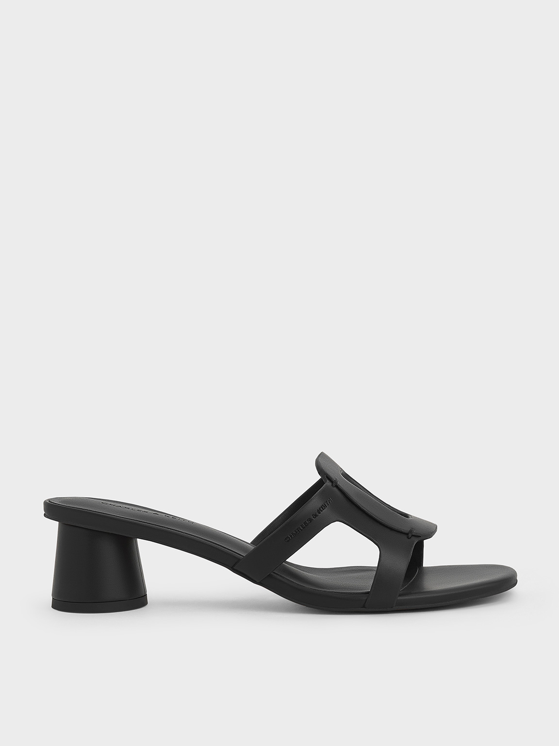 Black Easley Cut-Out Heeled Sandals - CHARLES & KEITH US