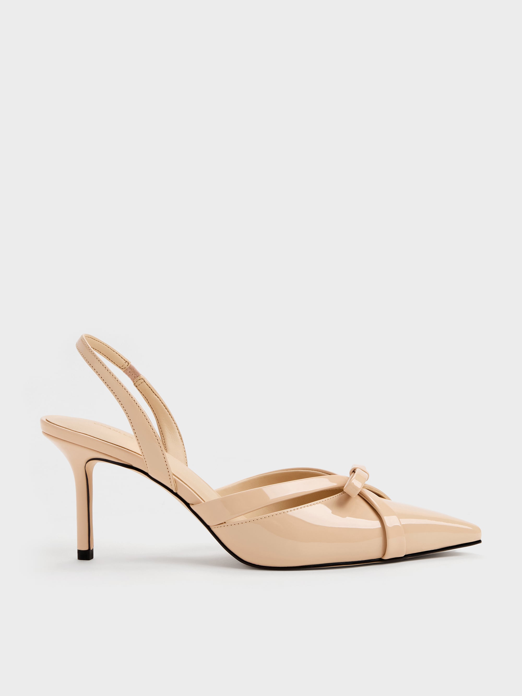 Kaleen Patent Slingback Stilettos - Nude - CHARLES & KEITH KR