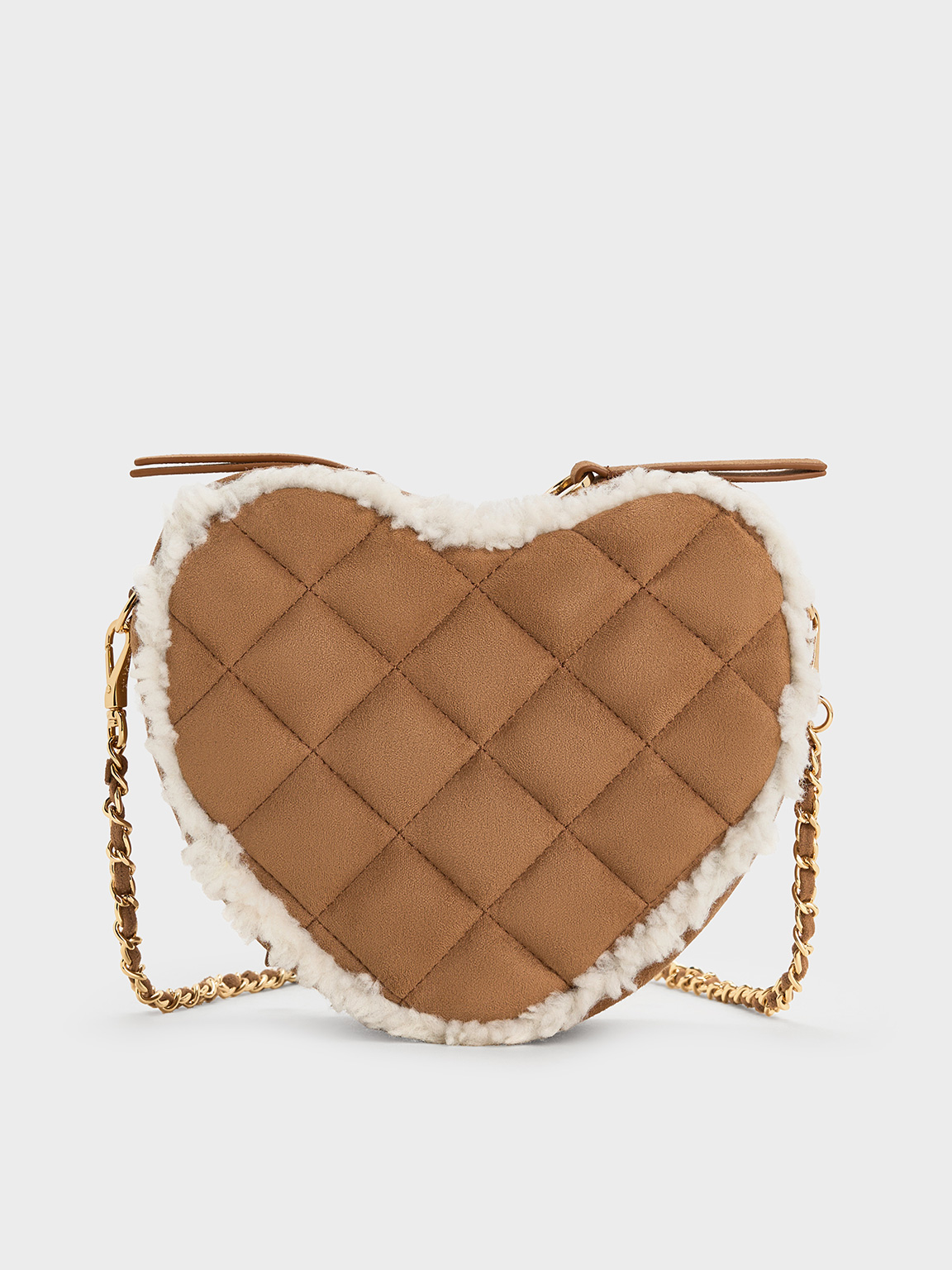 Noir Philomena Quilted Heart Crossbody Bag - CHARLES & KEITH US