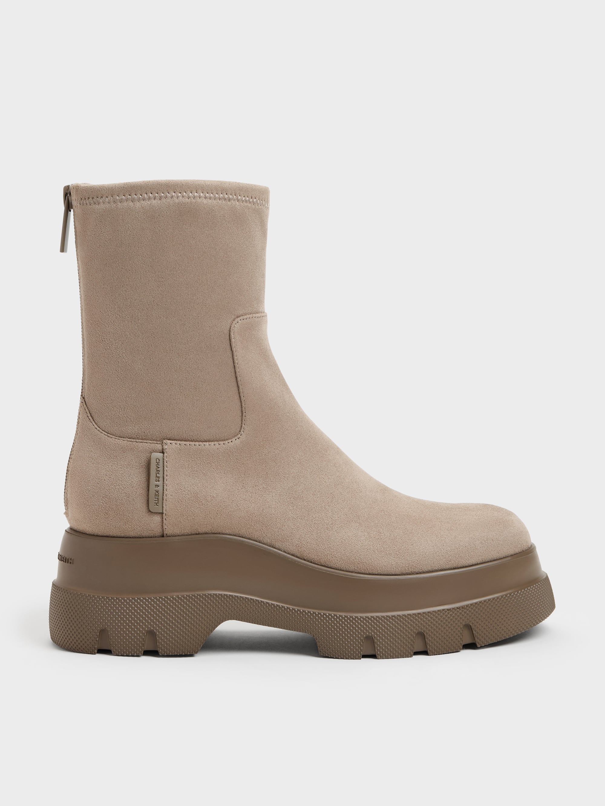 Charles & Keith - Leoi Faux Suede Chunky Ankle Boots