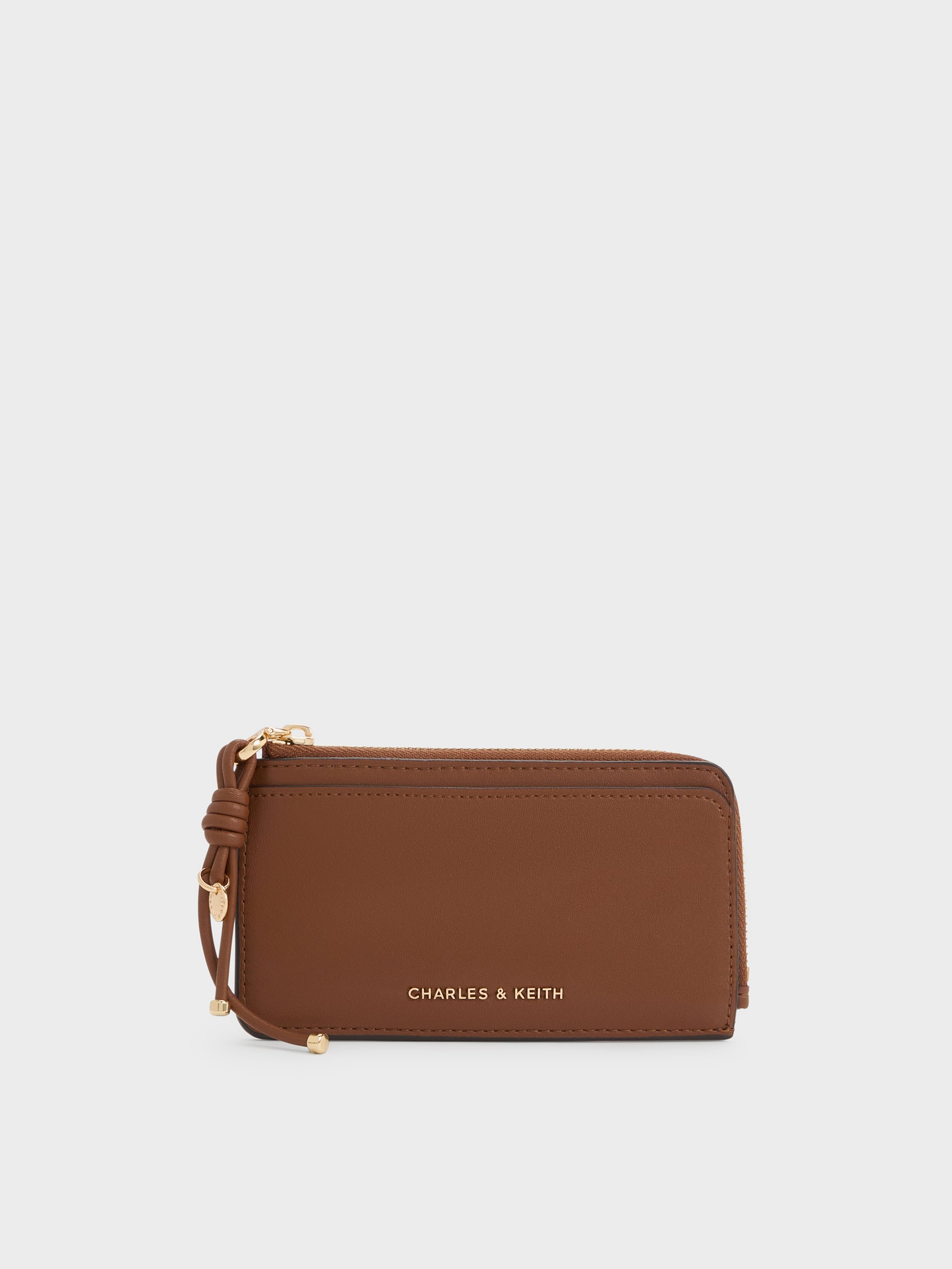 Everleigh Zip-Around Card Holder - Chocolate - CHARLES & KEITH SG