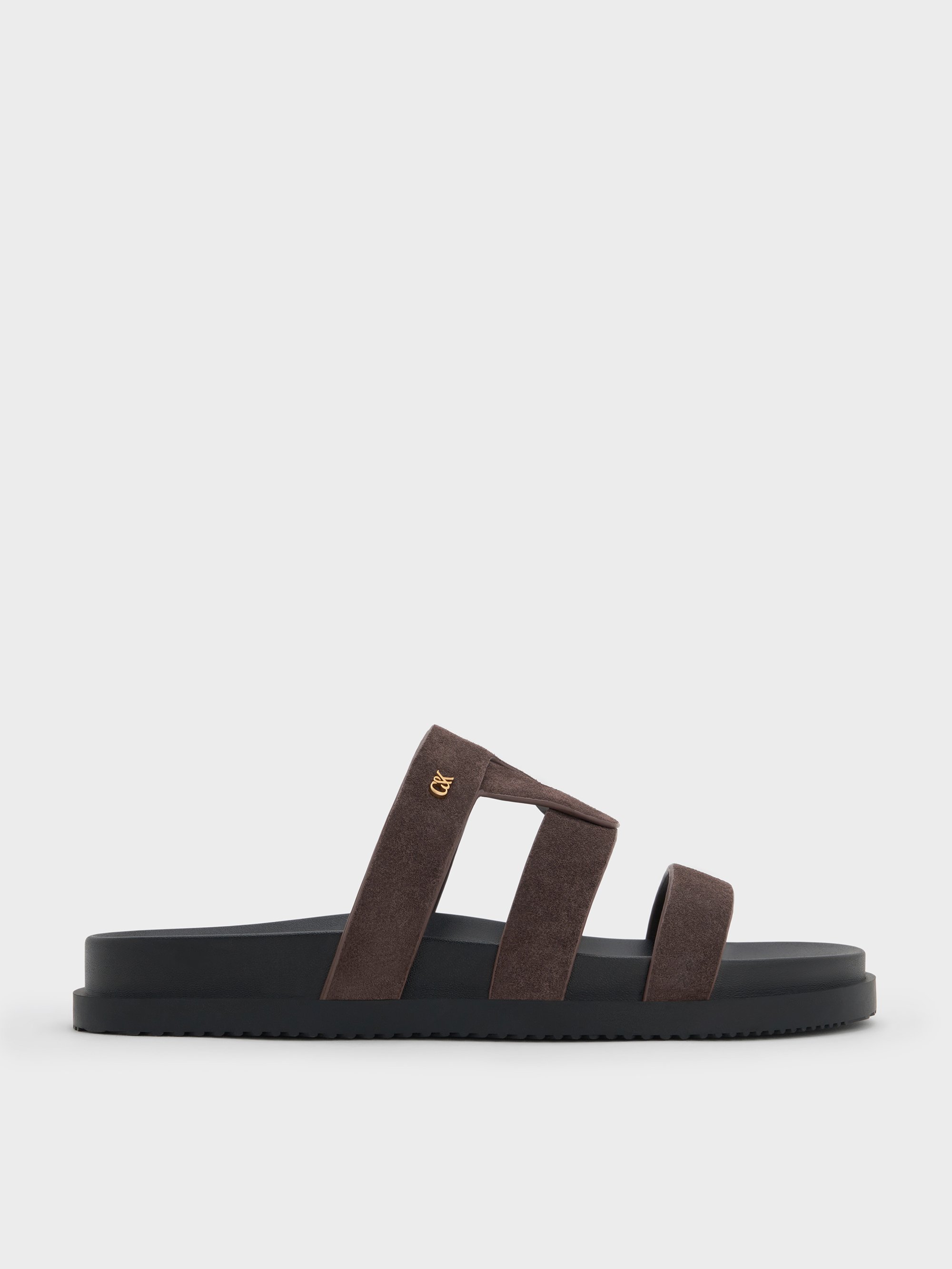 Charles & Keith - Petina Suede Flatform Sandals In Brown
