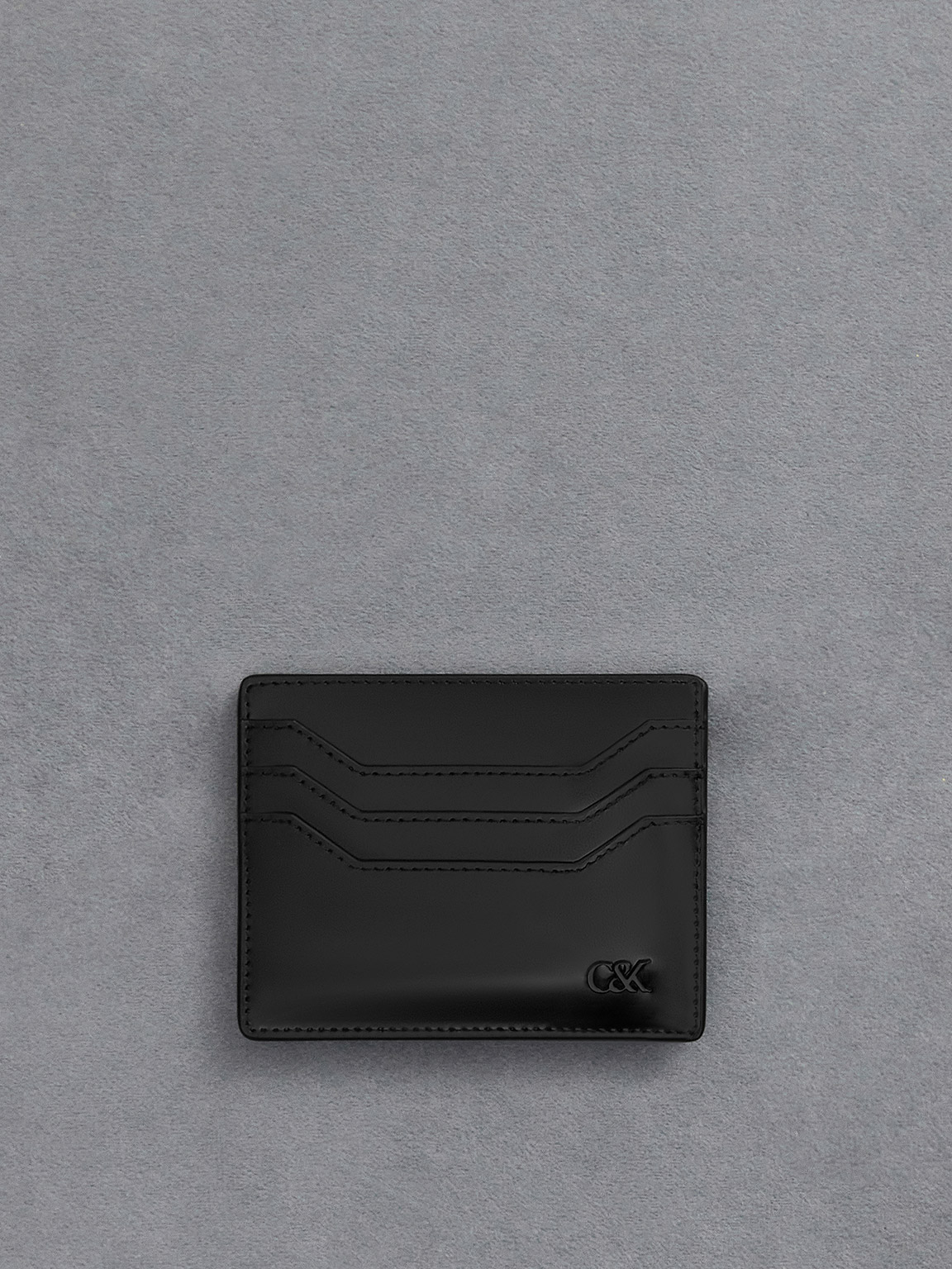 Charles & Keith Leather Multi-slot Card Holder In Black