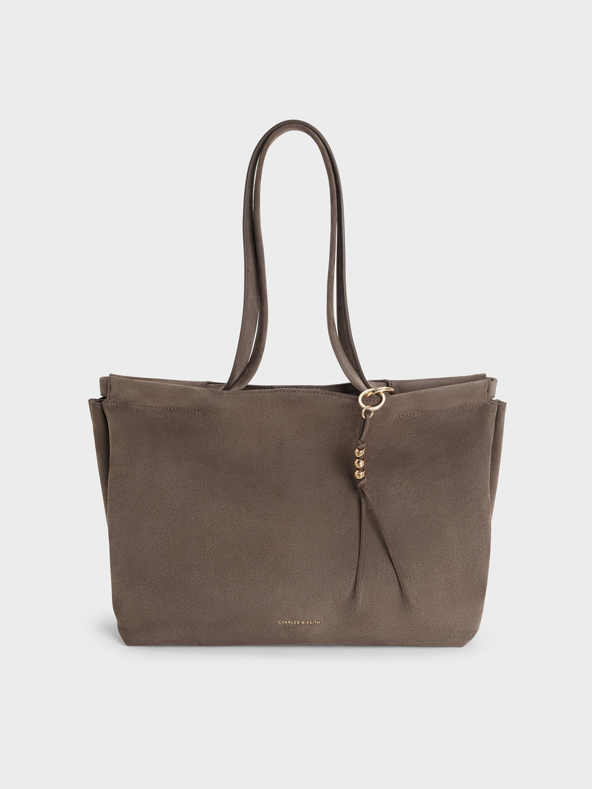 CHARLES & KEITH トートバッグ　XL XL Zephyr Tassel Tote Bag - Stone Grey - CHARLES & KEITH CA