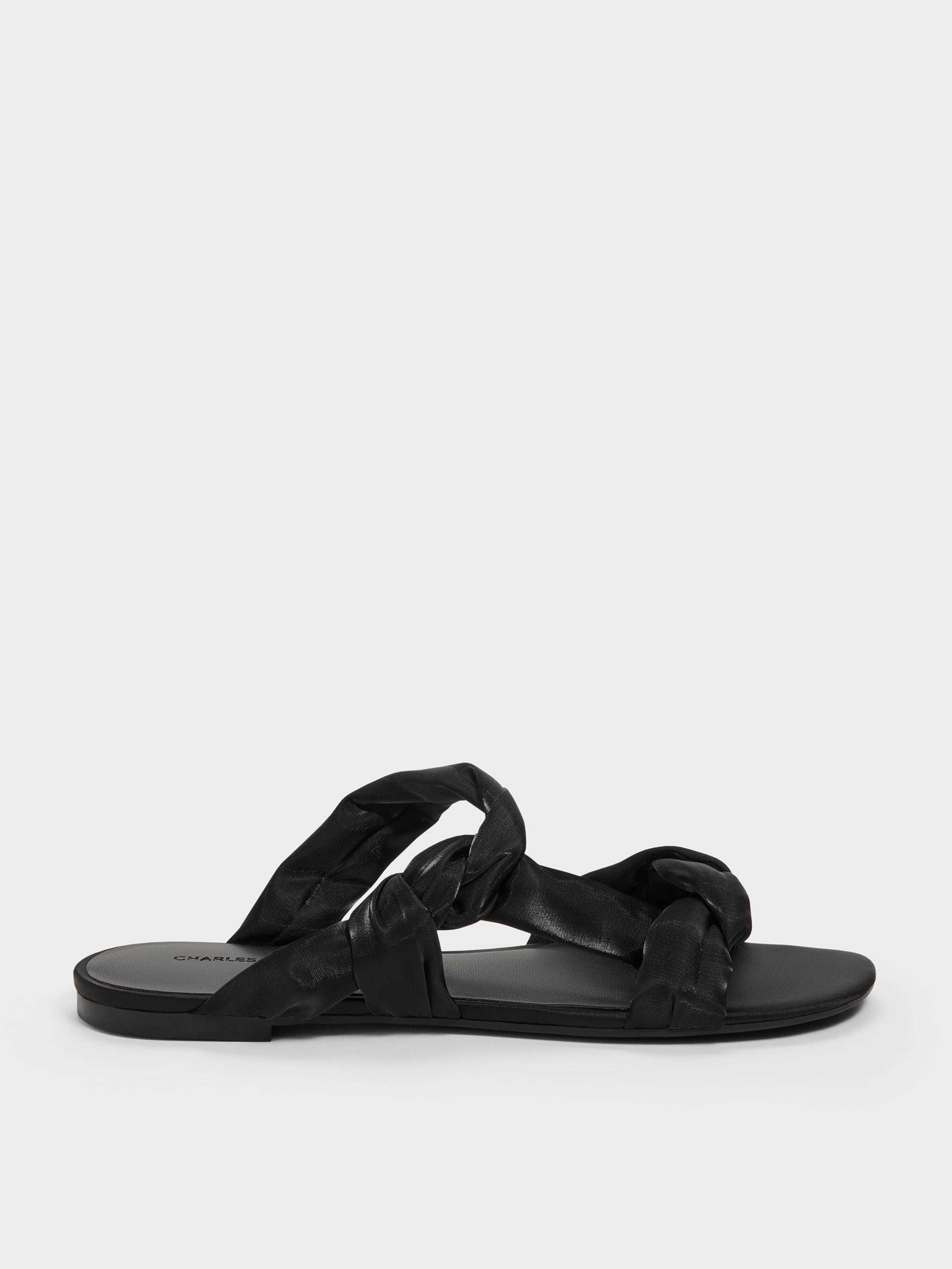 CHARLES & KEITH - Ruched-Strap Slide Sandals