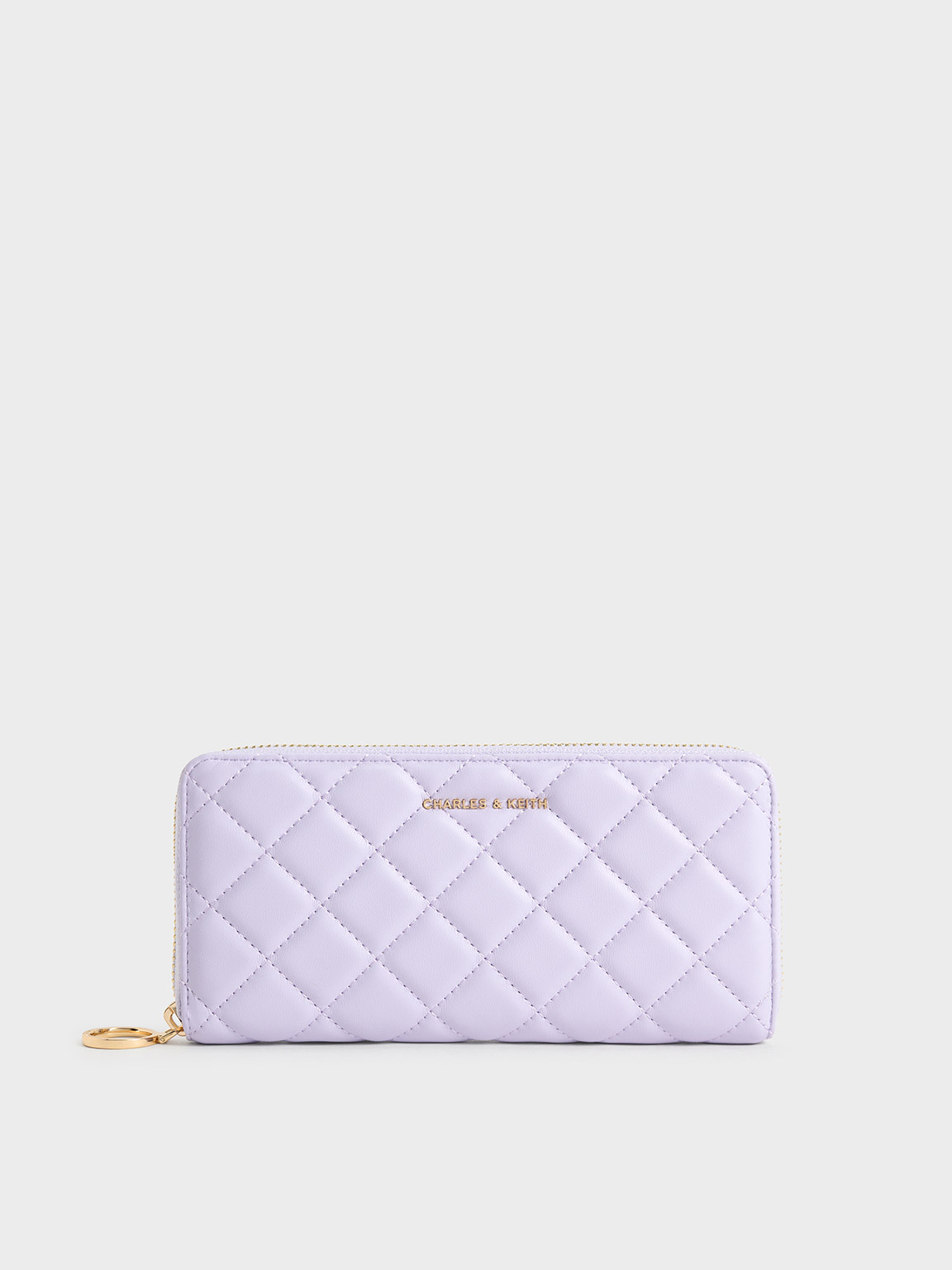 Shop Charles & Keith Cressida Quilted Long Wallet In Lilac