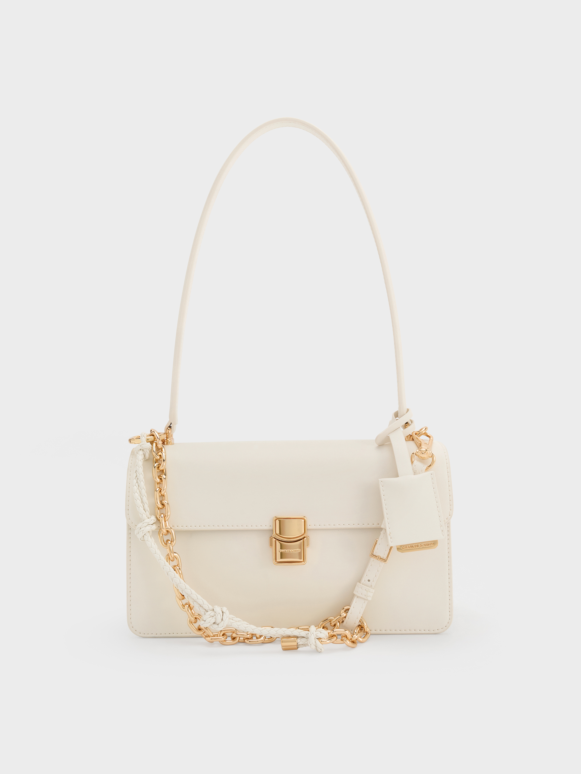 Acelynn Rope-Chain Shoulder Bag - Cream - CHARLES & KEITH QA