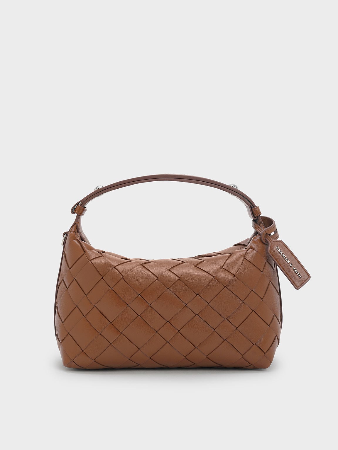 Ivette Woven Shoulder Bag - Chocolate - CHARLES & KEITH US