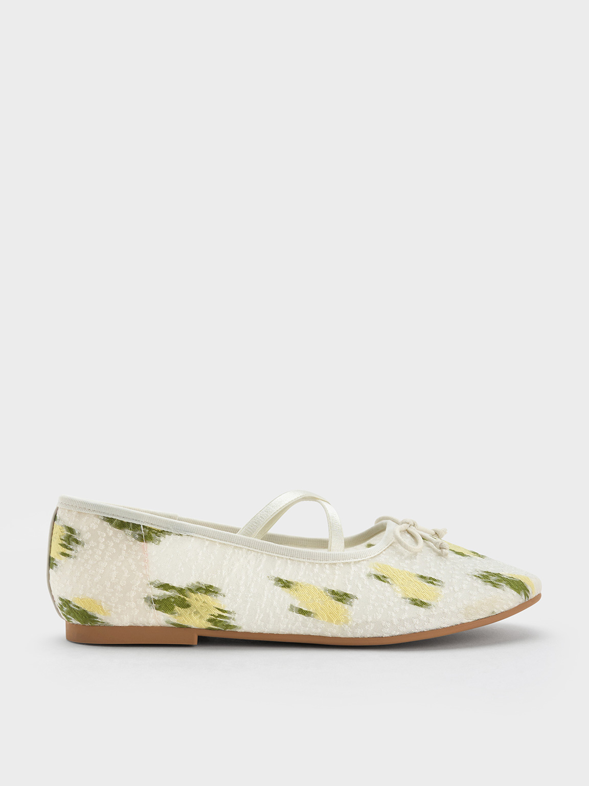 Girls' Mesh-Floral Crossover Ballet Flats - Multi - CHARLES & KEITH HK