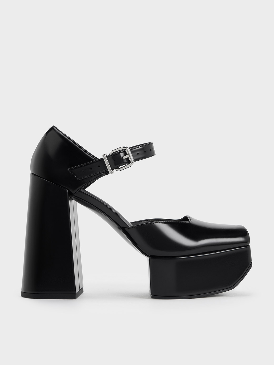 Charles & Keith Shayla D'orsay Platform Pumps In Black Box