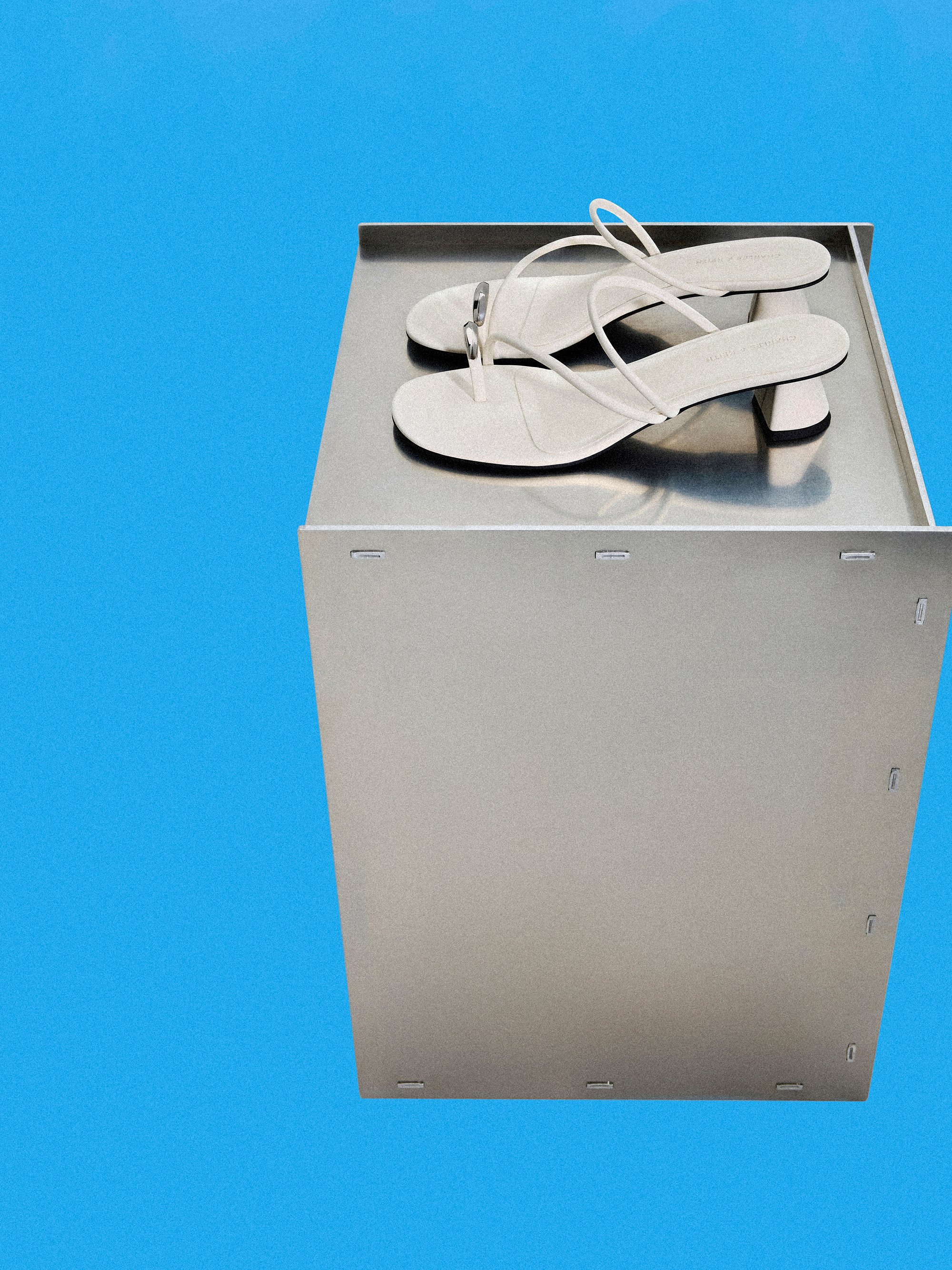 Raina 趾環中跟拖鞋, 石灰白, hi-res