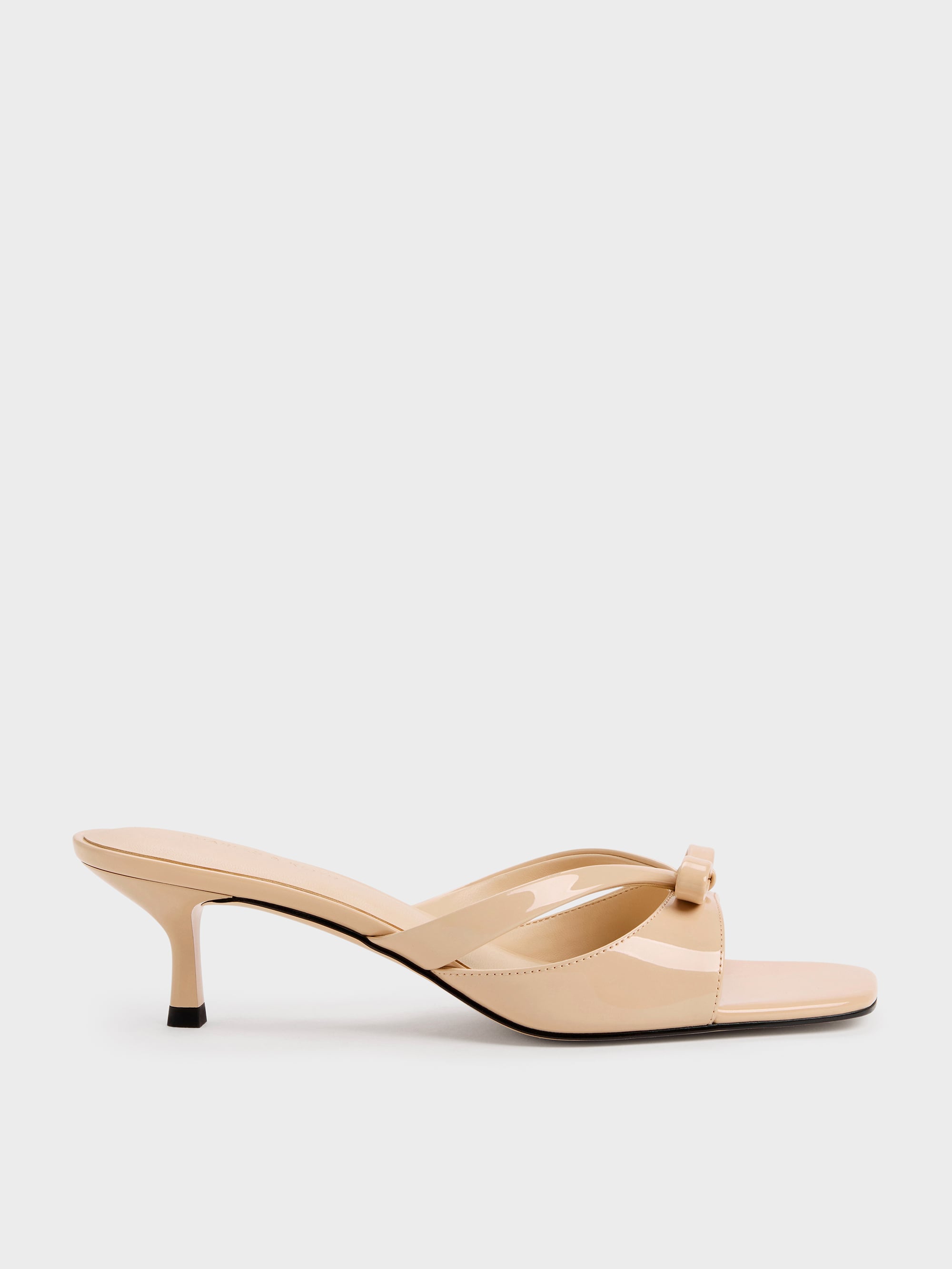 Charles & Keith - Kaleen Patent Kitten-Heel Mules