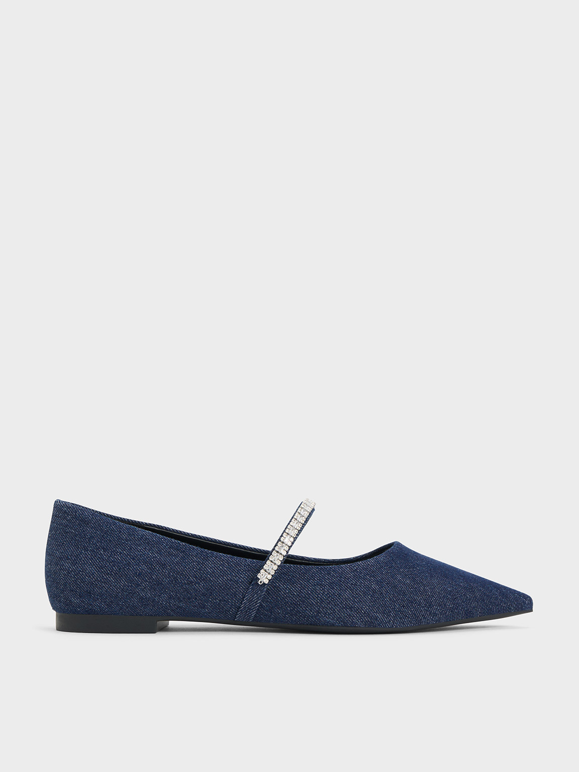 Charles & Keith Ambrosia Gem-embellished Flats In Blue
