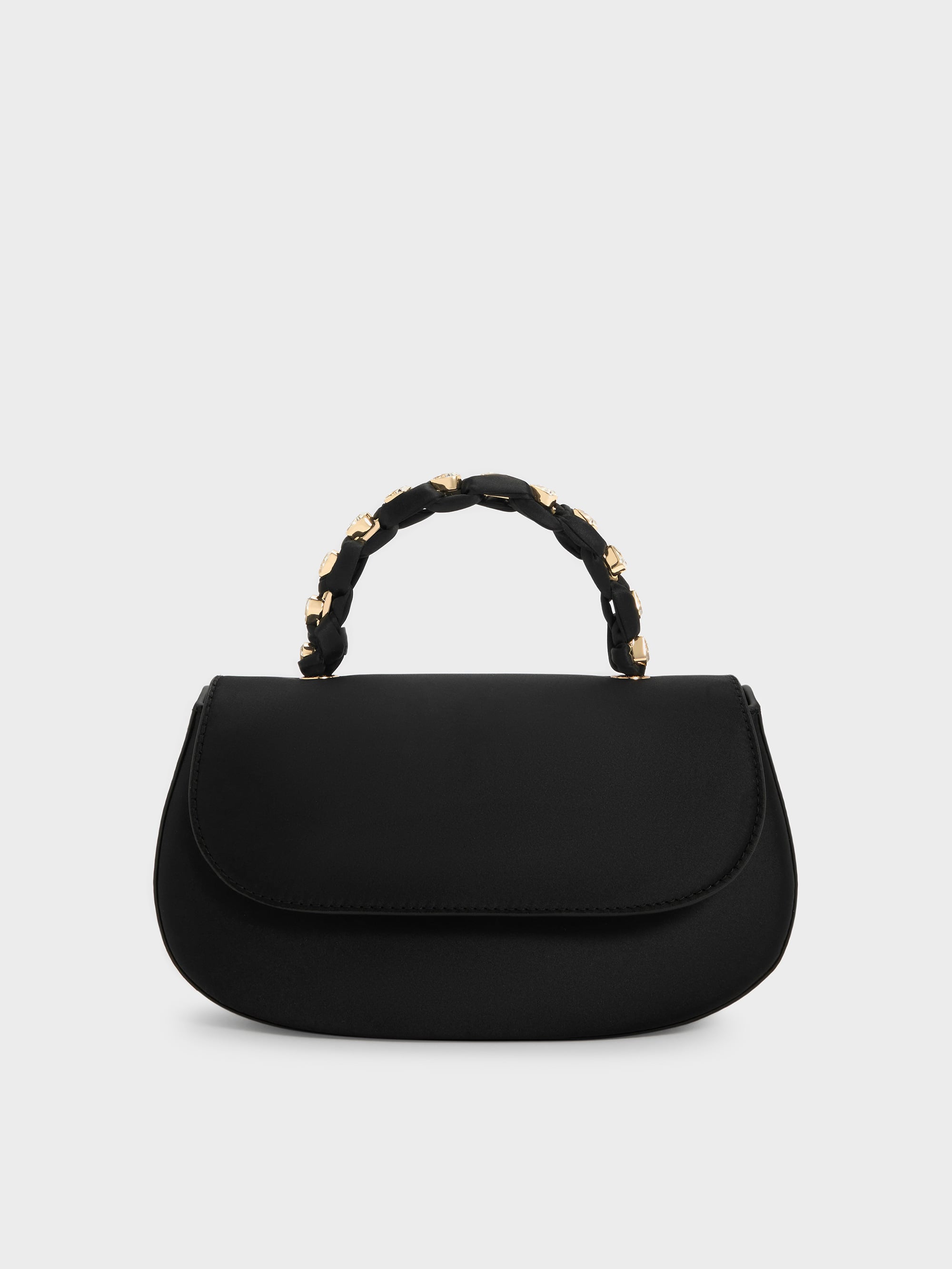 Eilian Braided Top Handle Bag - Black - CHARLES & KEITH SG