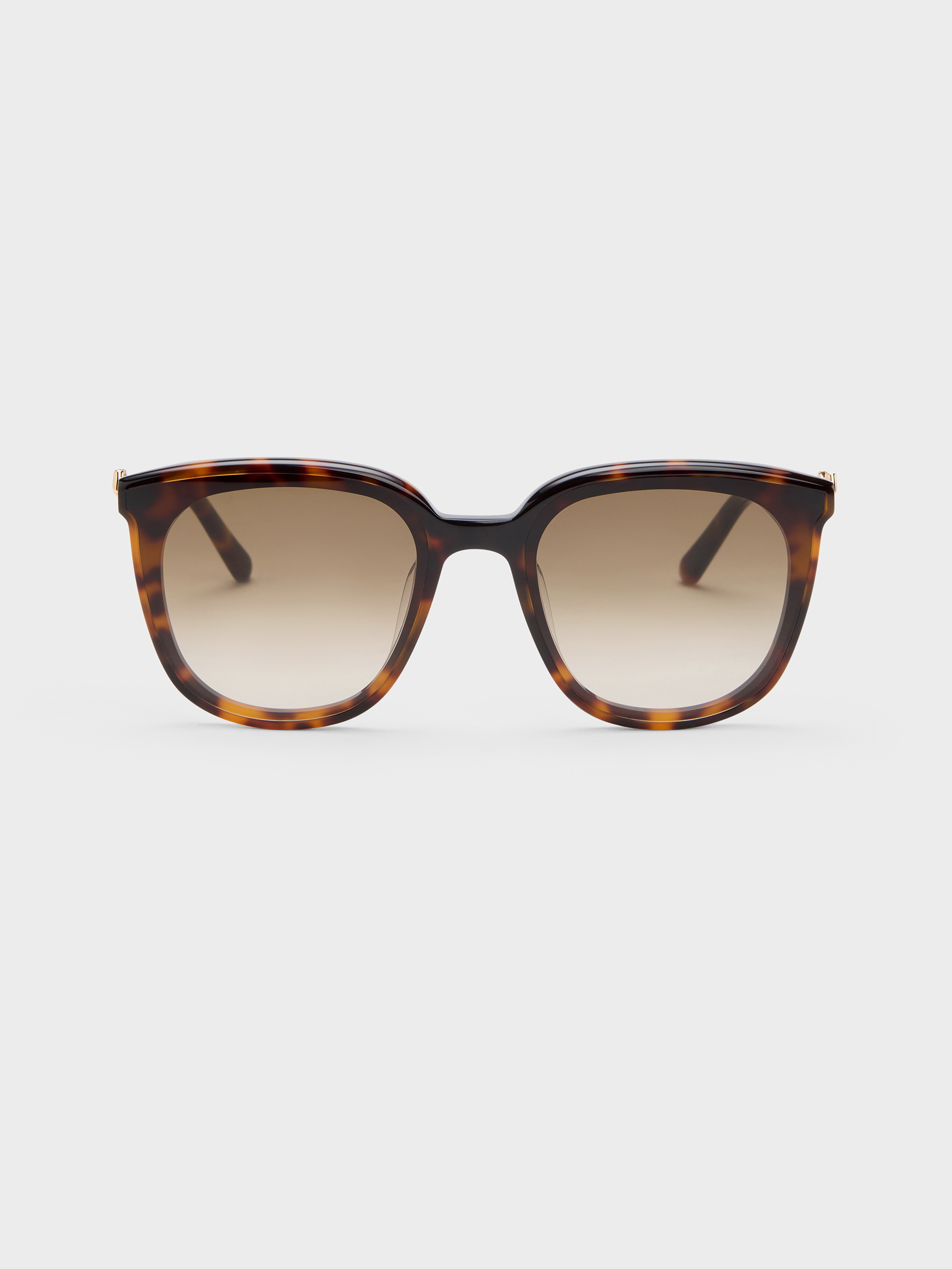 Tortoiseshell Paige Bow Square Sunglasses - CHARLES & KEITH MX