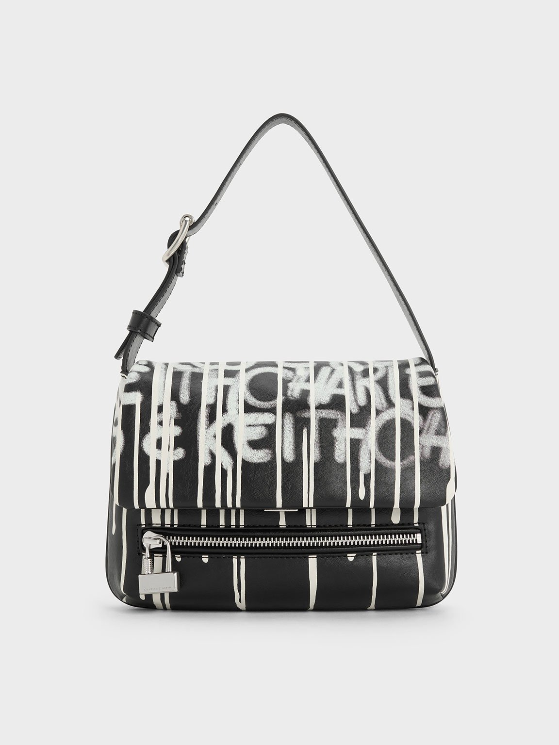 Multicoloured Swing Graffiti-Print Chain-Handle Bag - CHARLES & KEITH PH
