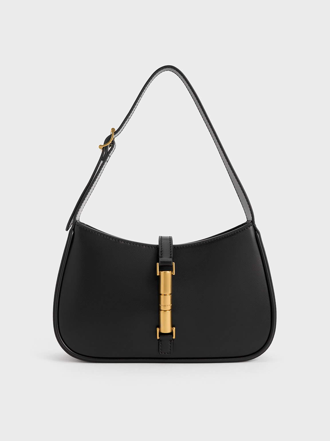 Black Cesia Metallic Accent Shoulder Bag CHARLES KEITH SG
