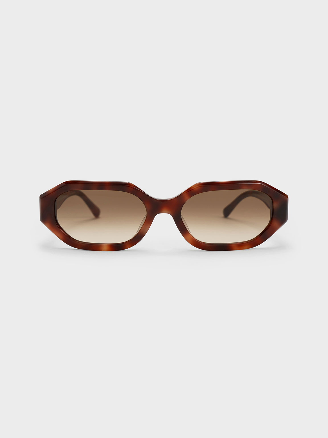 Tortoiseshell Gabine Oval Sunglasses - CHARLES & KEITH PA
