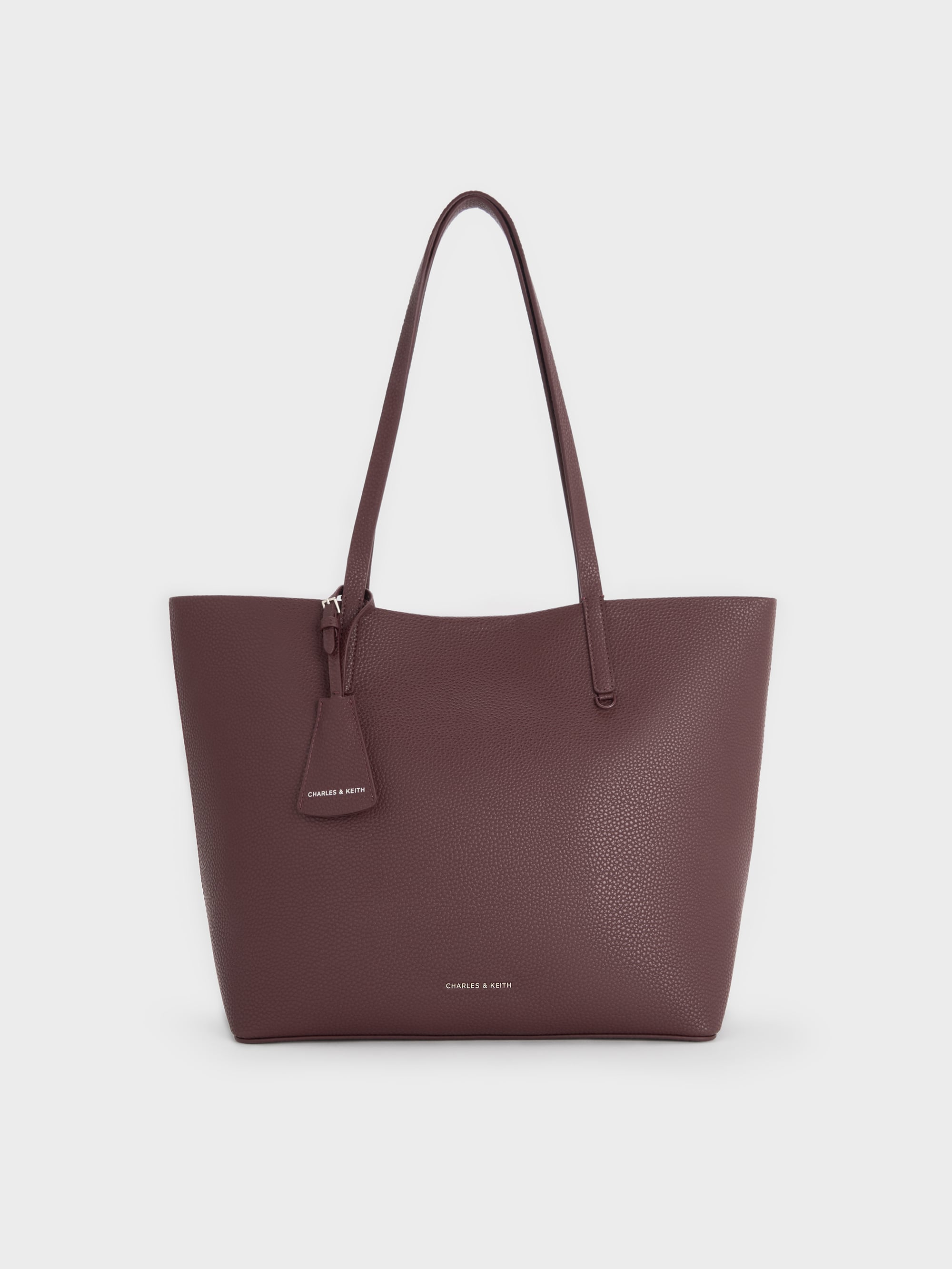 Beryl Tote Bag - Wineberry Red - CHARLES & KEITH US