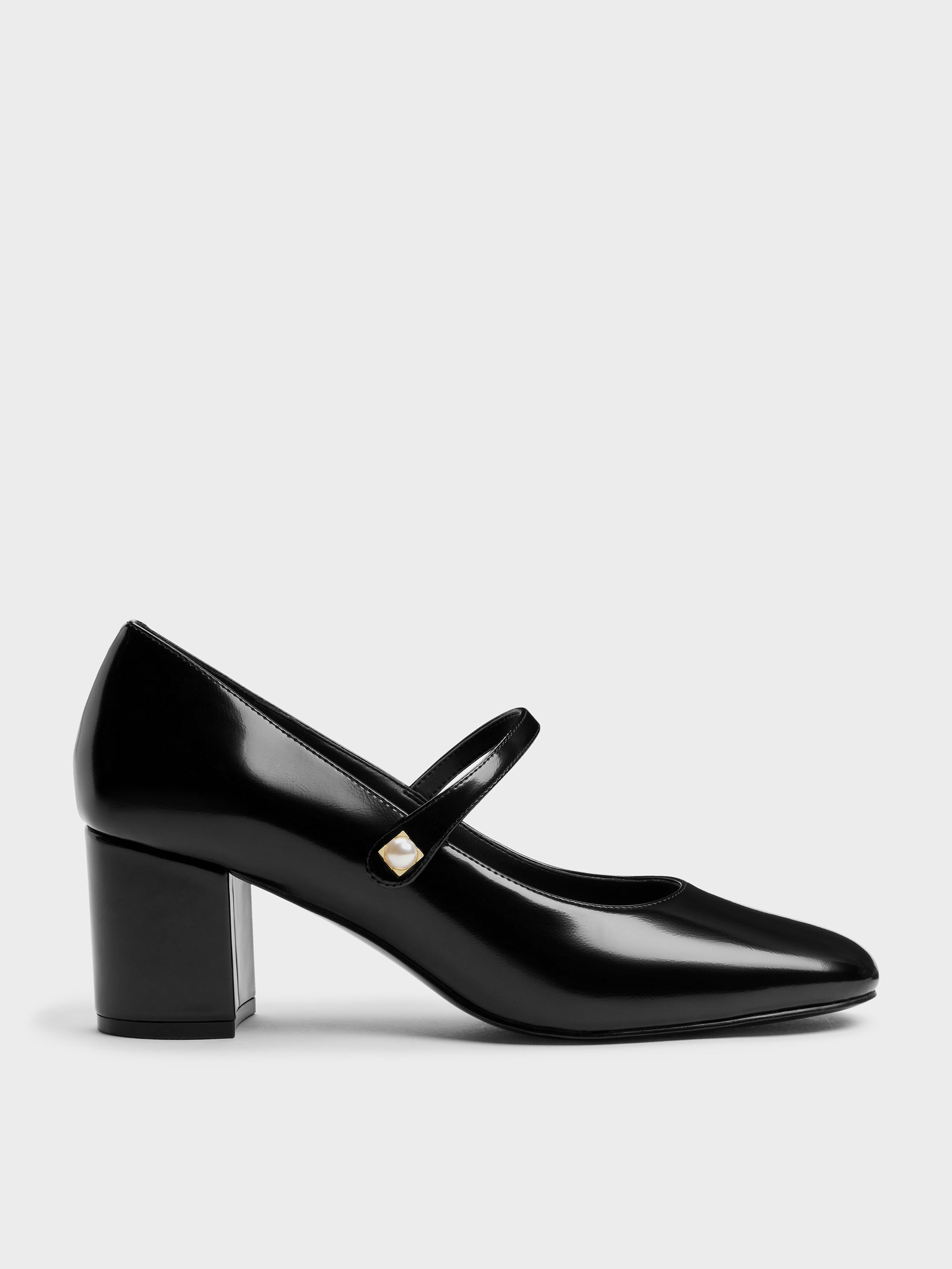 「mary」 Marie Pearl Mary Jane Pumps - Black Box - CHARLES & KEITH US