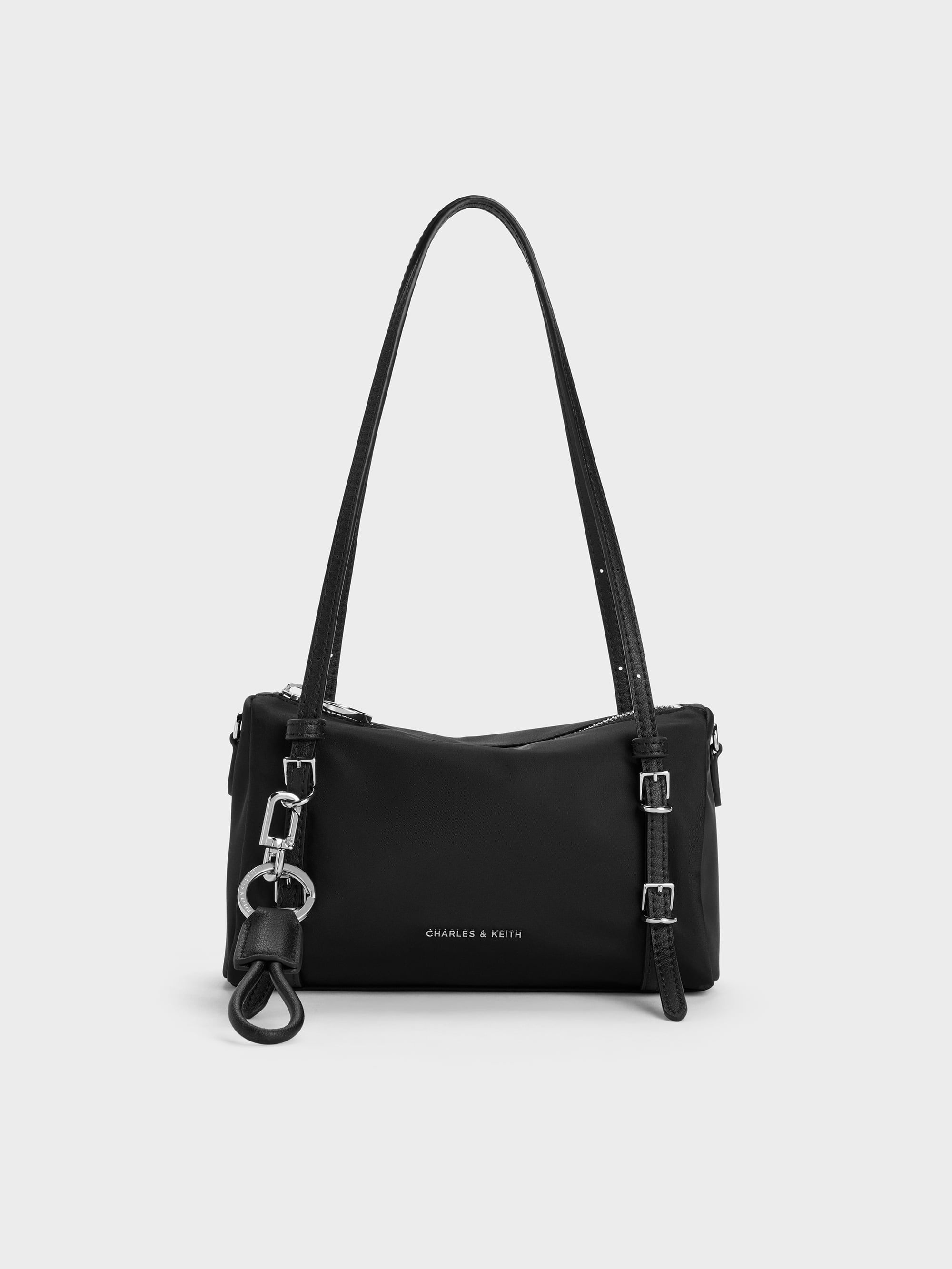 Mini Levy Nylon Shoulder Bag - Noir - CHARLES & KEITH US