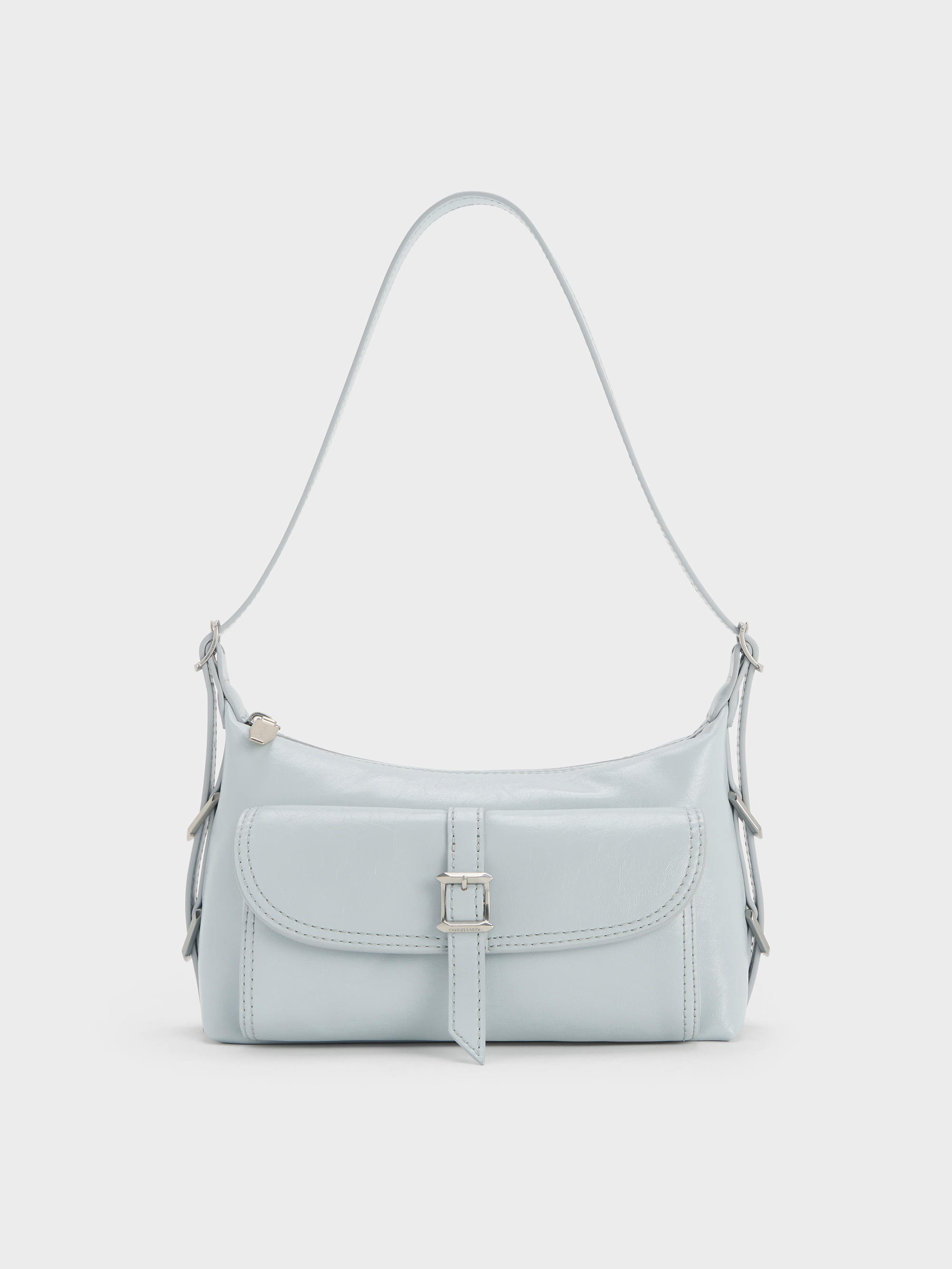 Mini Bryna Belted Hobo Bag - Sea Salt Blue - CHARLES & KEITH KR