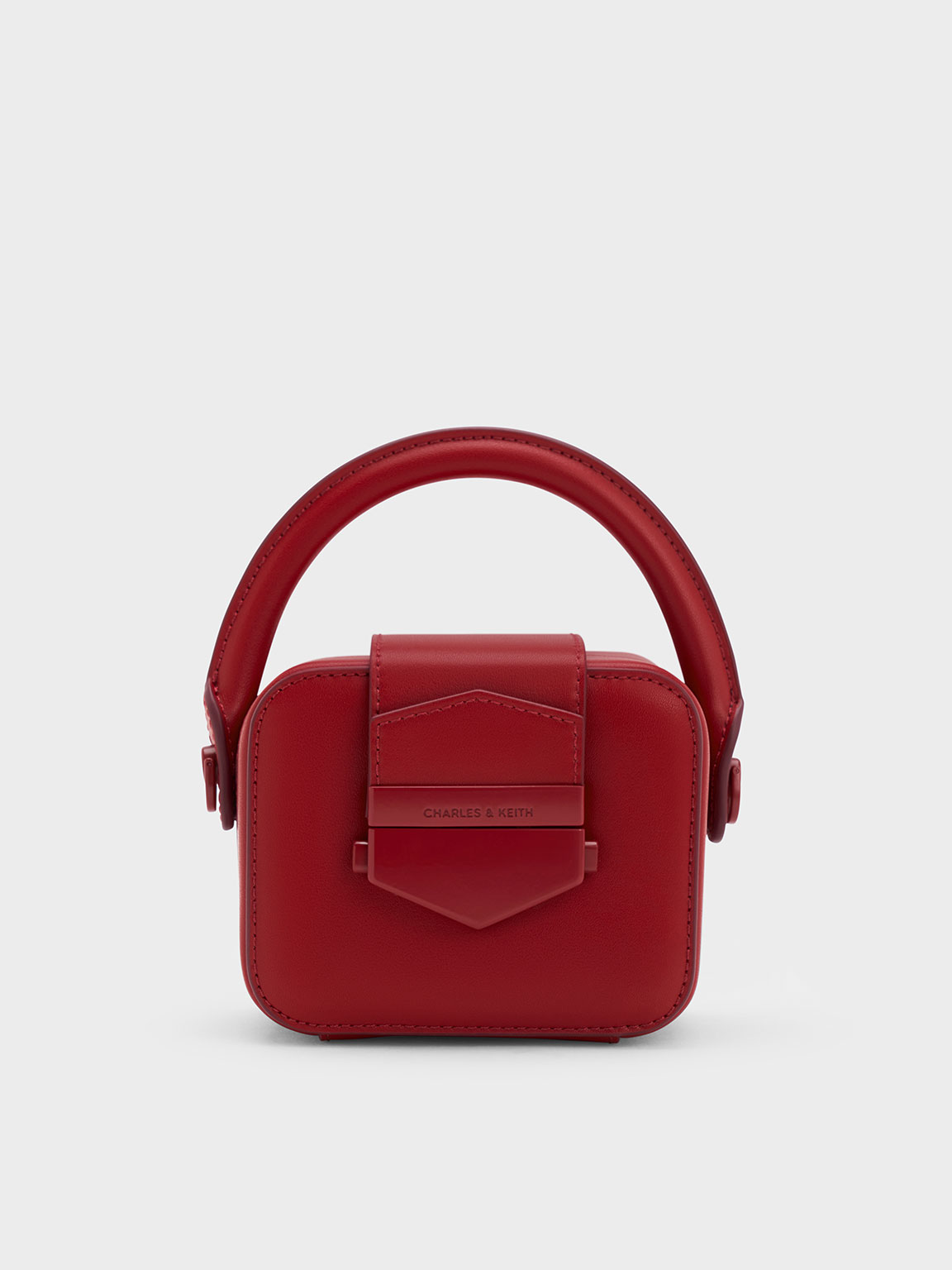 Charles & Keith Mini Vertigo Boxy Top Handle Bag In Red ModeSens
