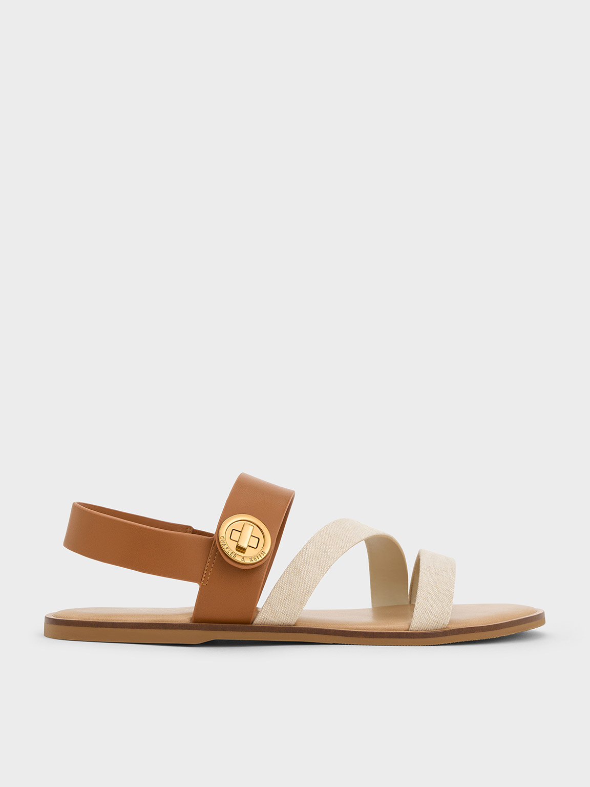 Caramel Yara Turn Lock Strappy Sandals - Caramel - Shoes - CHARLES