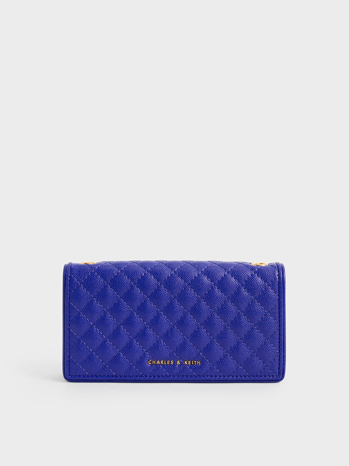 Charles & Keith Quilted Pouch In Cobalt