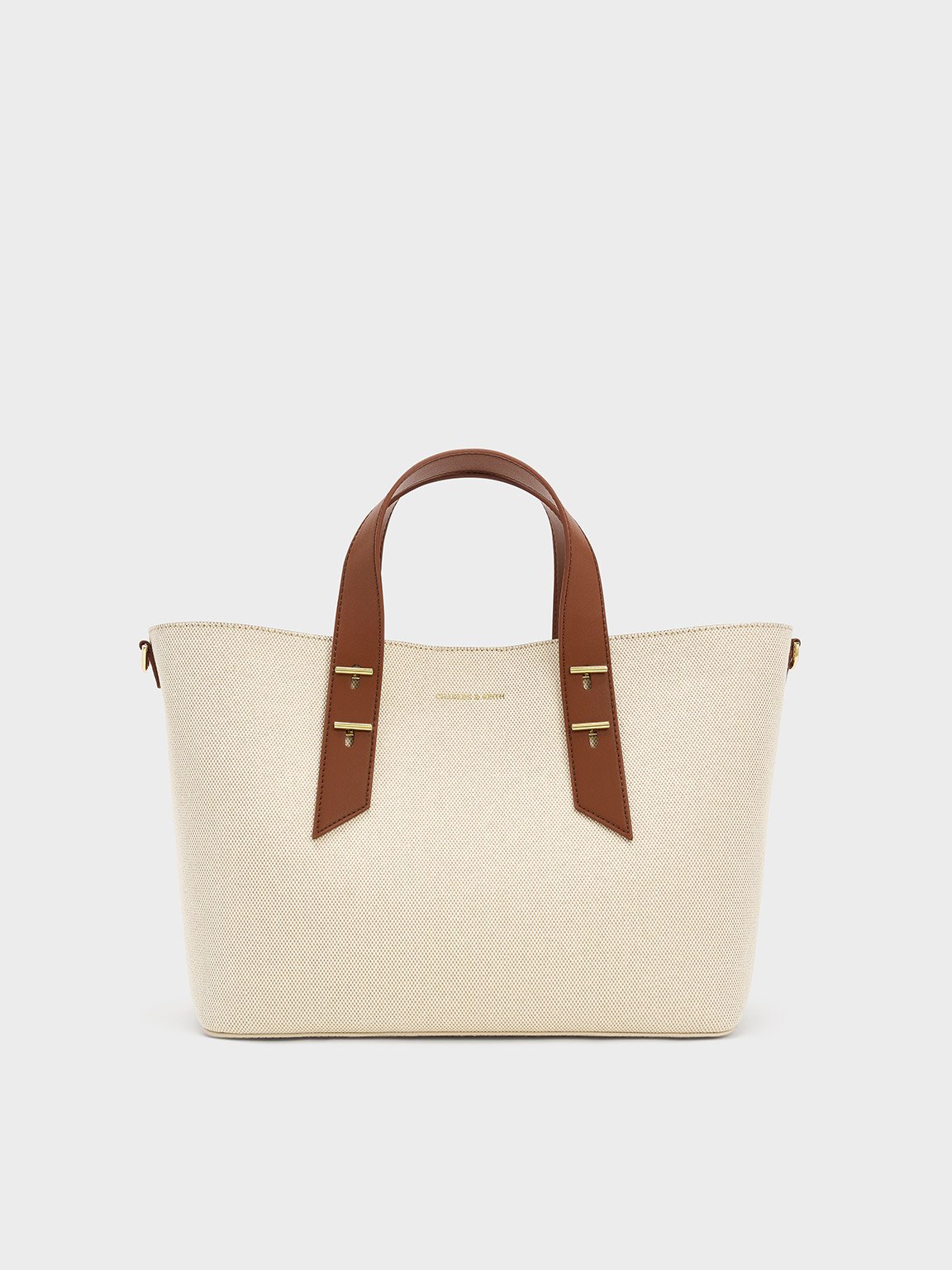 Chocolate Shania Canvas Tote Bag - CHARLES & KEITH US