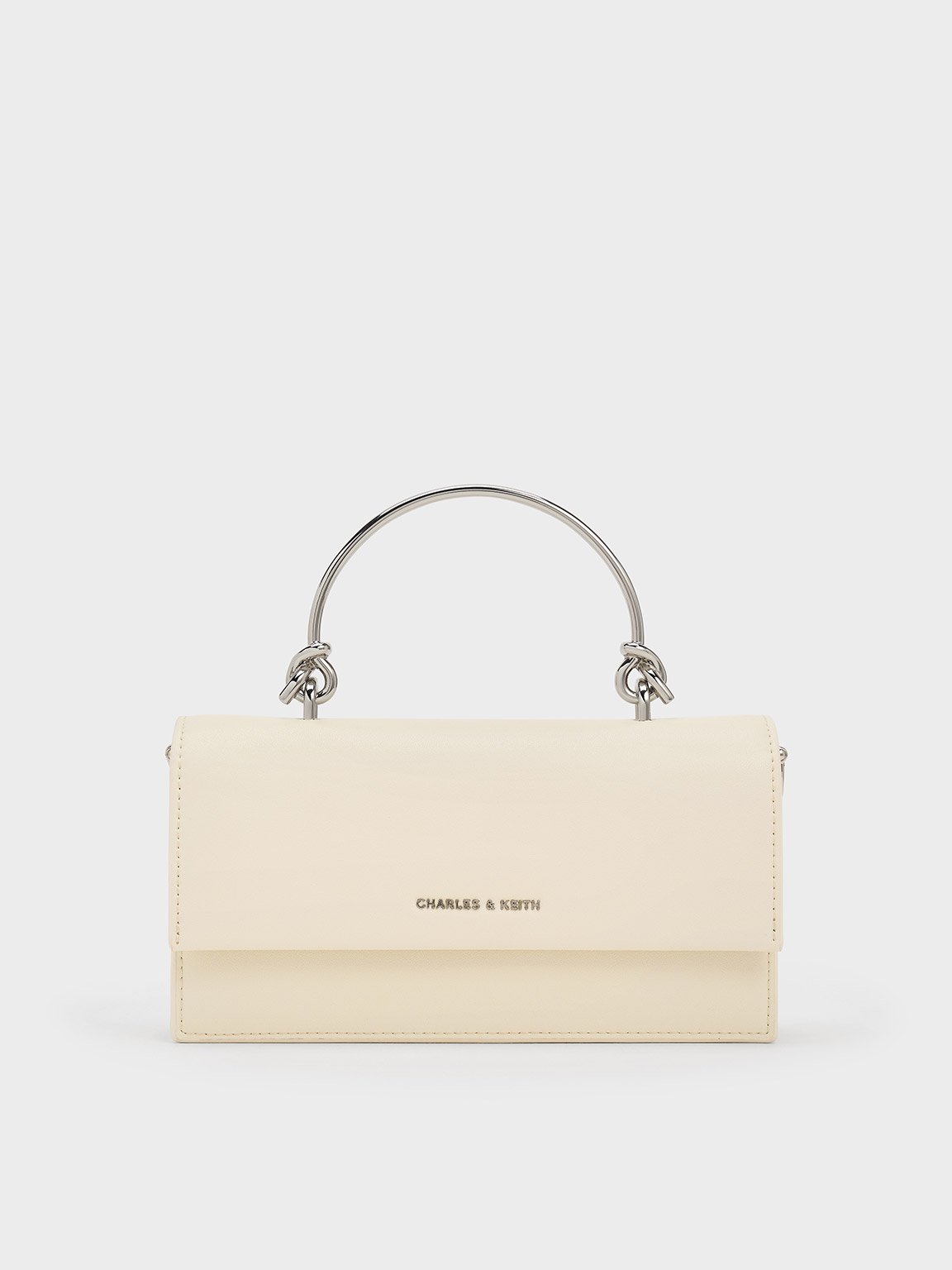 Cream Kristine Sculptural-Handle Long Wallet - Cream - Wallets