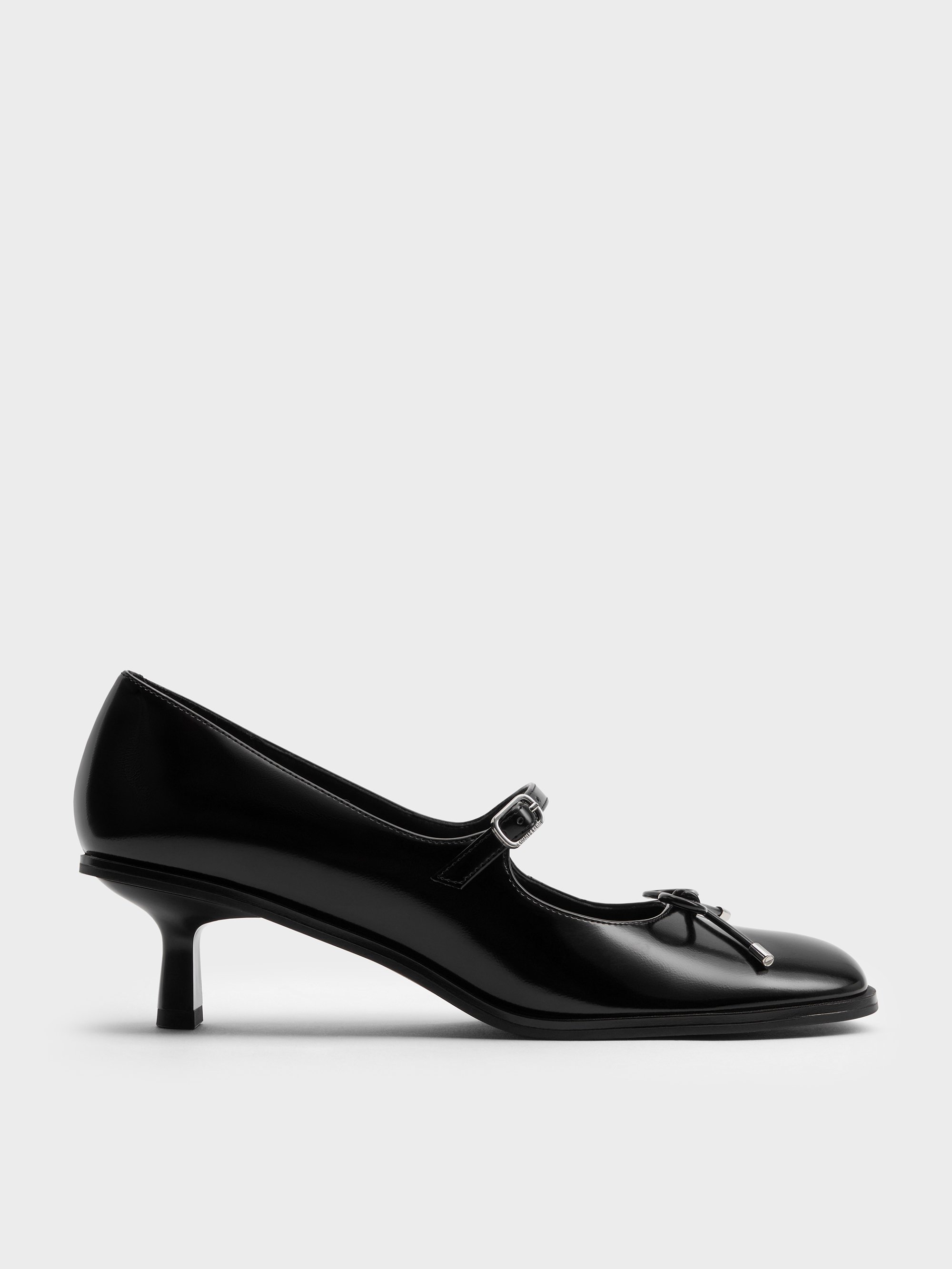 Charles & Keith - Wendy Bow Kitten-heel Mary Jane Pumps In Multi