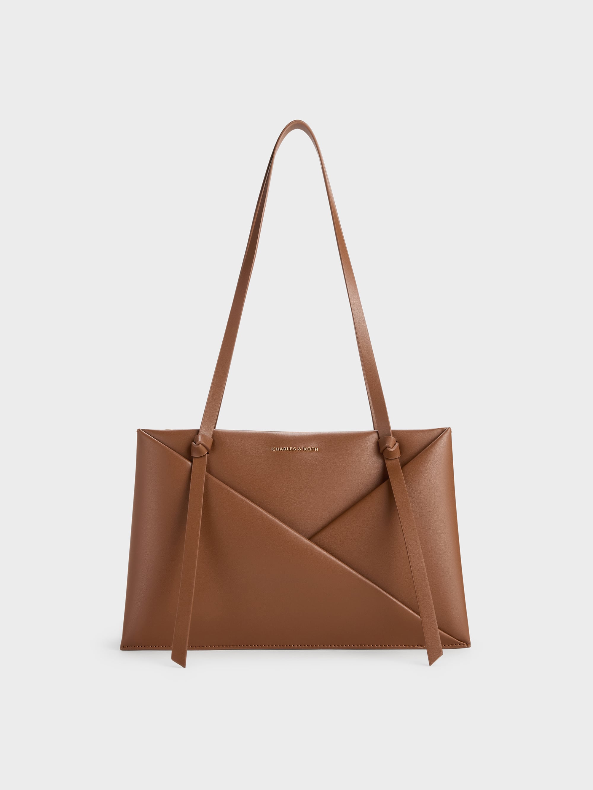 Midori Geometric Tote Bag - Chocolate - CHARLES & KEITH International