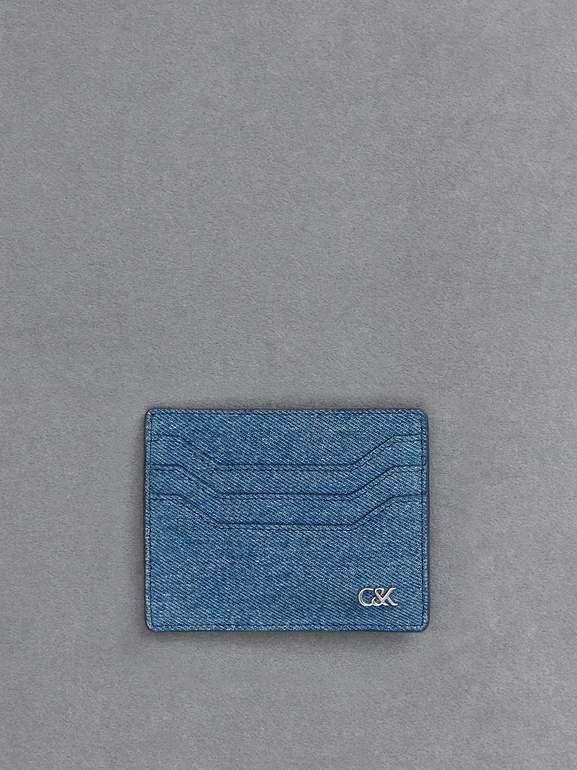 Blue Carli Denim Multi-Slot Card Holder - CHARLES & KEITH KR