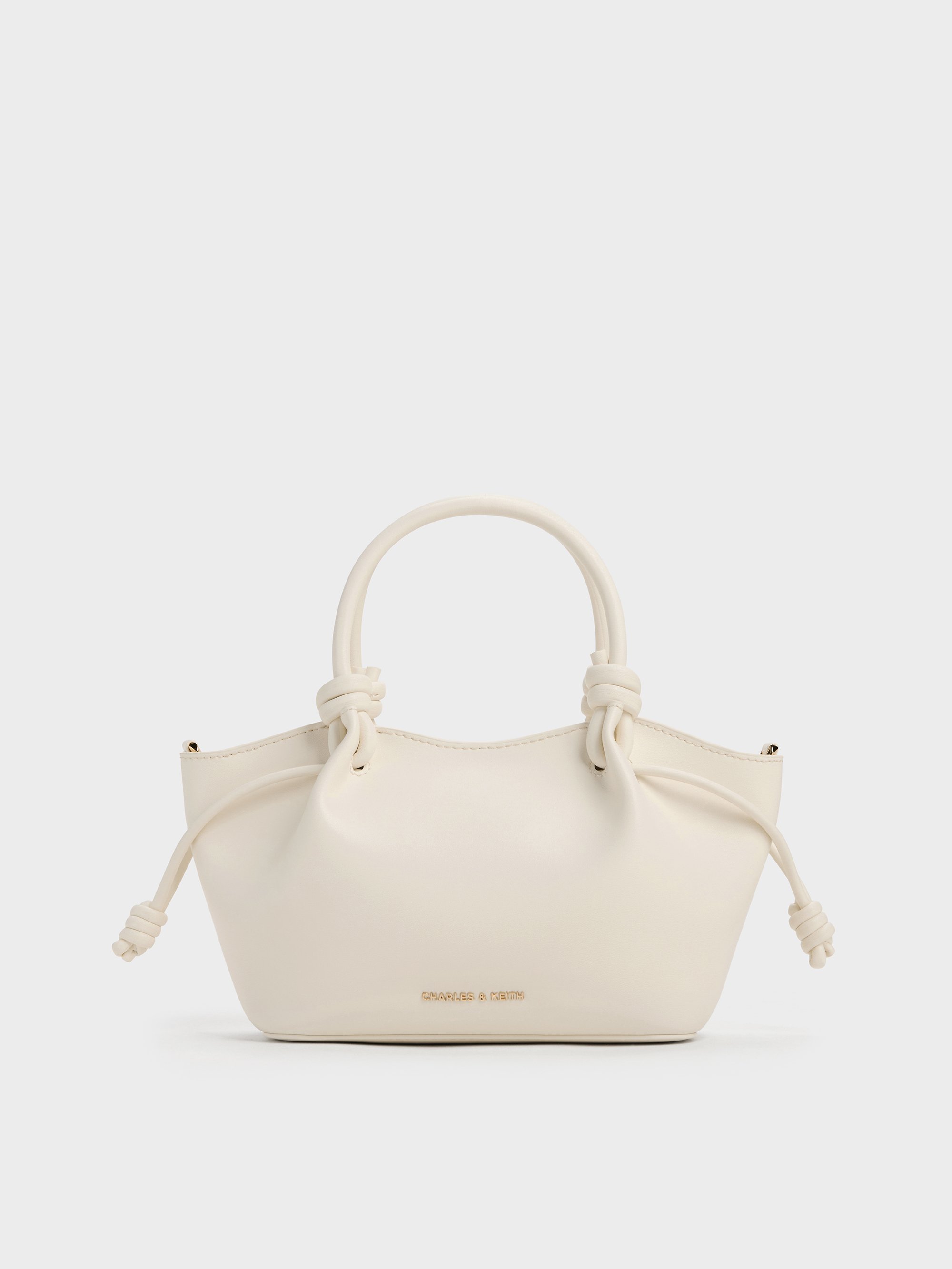 Cream Sammie Knotted-Handle Tote Bag - Cream - CHARLES & KEITH SG