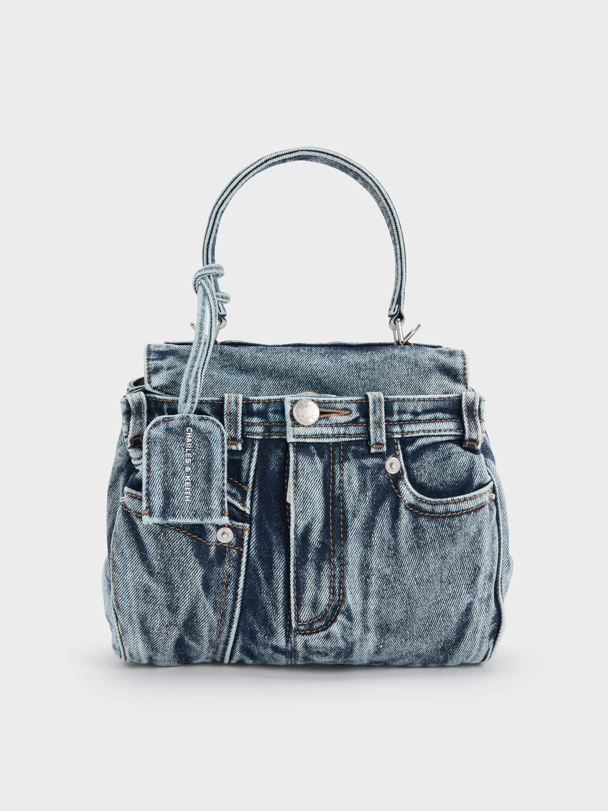 Denim Blue Arita Denim Jeans Top Handle Bag - Denim Blue - Bags