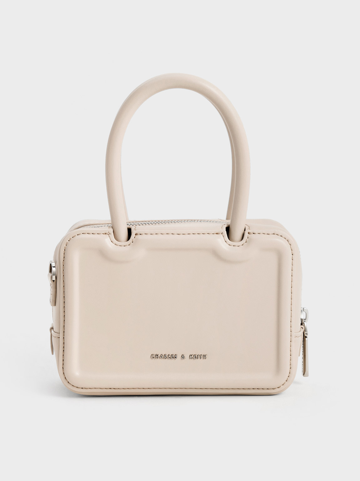 Charles & Keith Perline Elongated Tote Bag In Oat